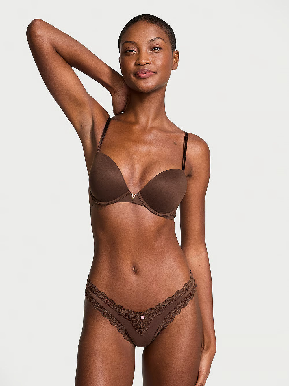 Victoria’s Secret Dream Angels brasilianisches Höschen mit Spitzenbesatz – Ganache