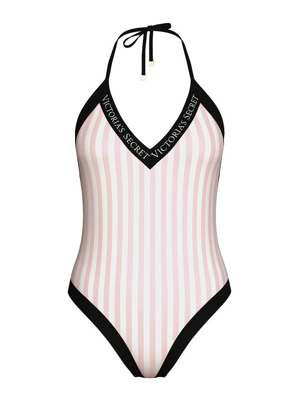 Einteiliger Badeanzug mit tiefem Ausschnitt und Logo von Victoria’s Secret