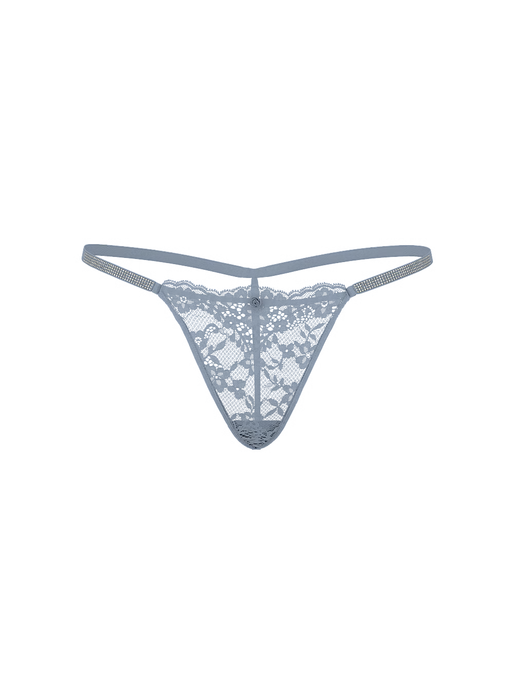 Victoria's Secret Twinkle Silver V-String Panty - Bleu Gris