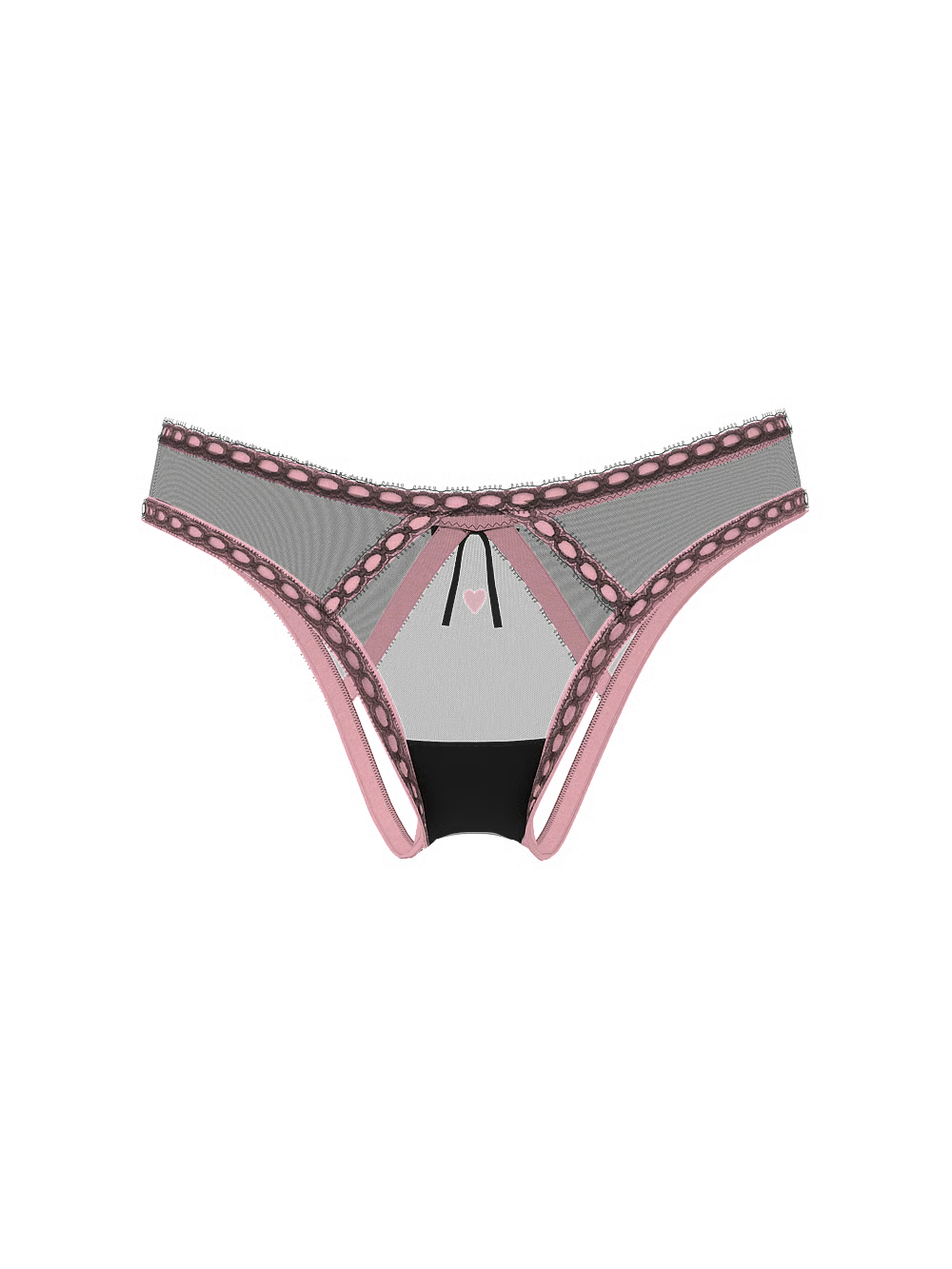 Mutandine brasiliane con apertura sul retro e fessura del nastro velato Dream Angels di Victoria's Secret - Nere