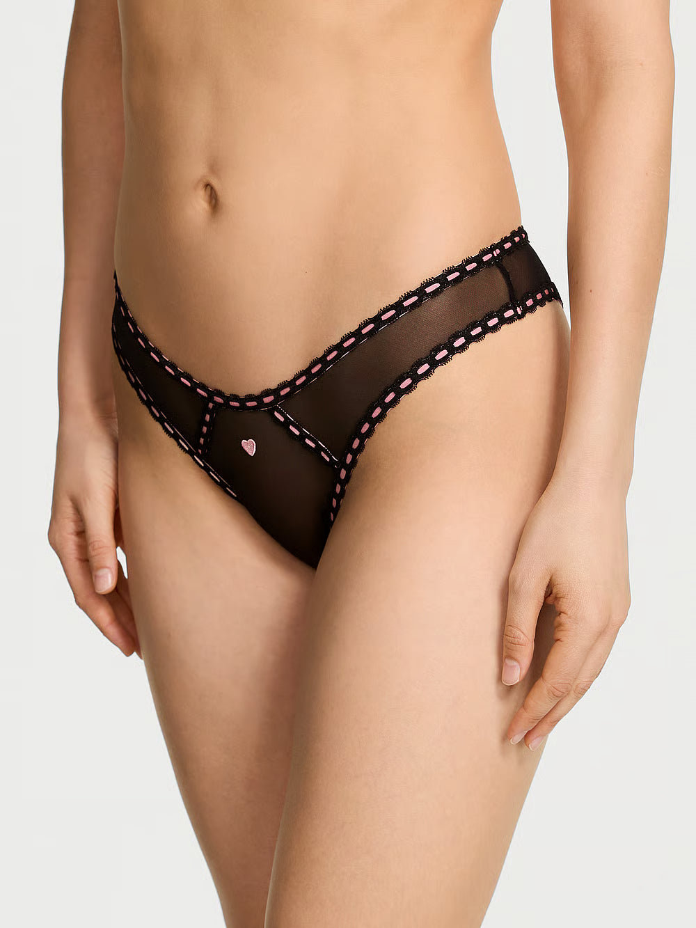 Mutandine brasiliane con apertura sul retro e fessura del nastro velato Dream Angels di Victoria's Secret - Nere