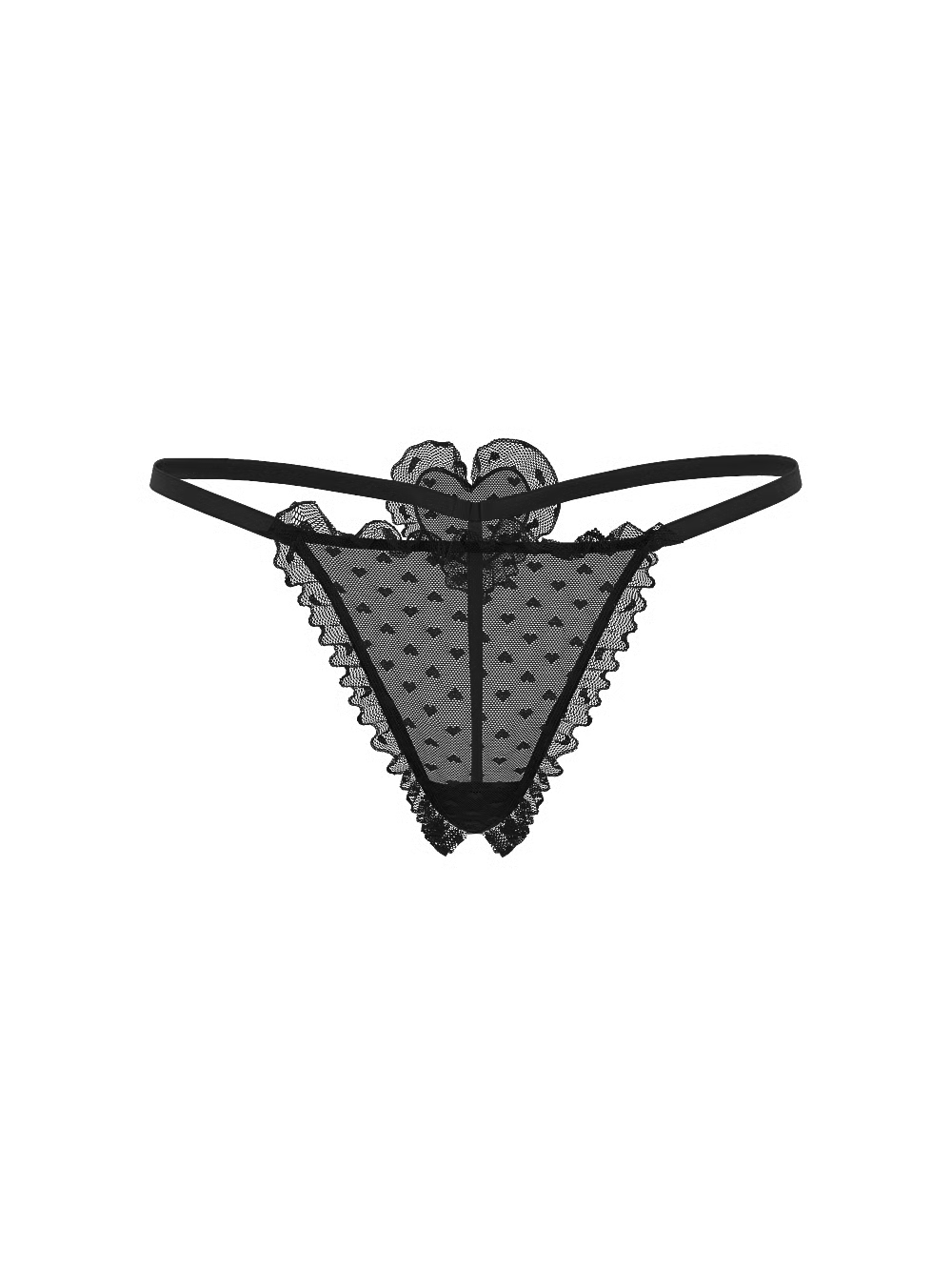 Victoria's Secret Heart Chiffon String String - Noir
