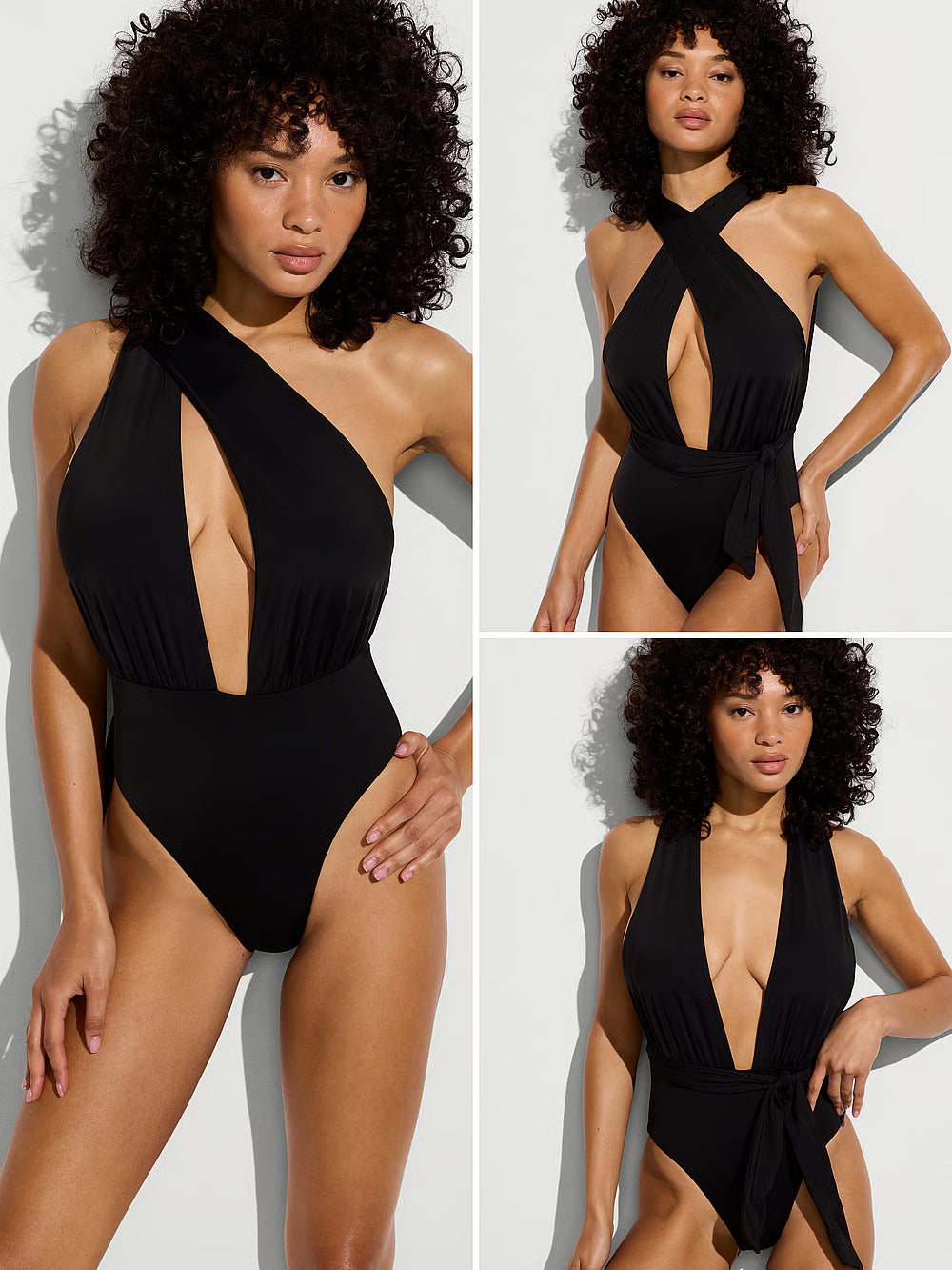 Einteiliger Multiway-Badeanzug von Victoria’s Secret – Reines Schwarz