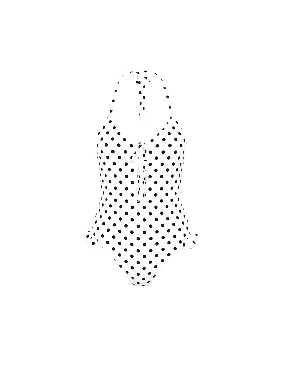 Victoria’s Secret Tease Ruffle One-Piece Swimsuit – White, Black Dots