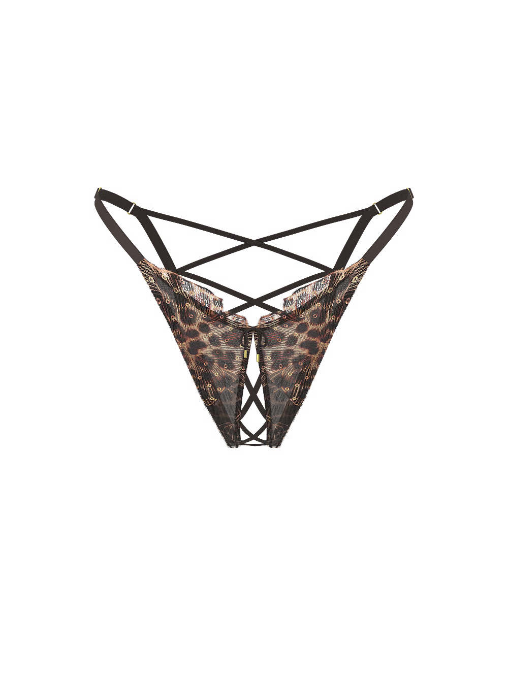 Mutandine brasiliane senza cavallo con ricamo Geo Leo di Victoria's Secret - Shimmer Geo Leo