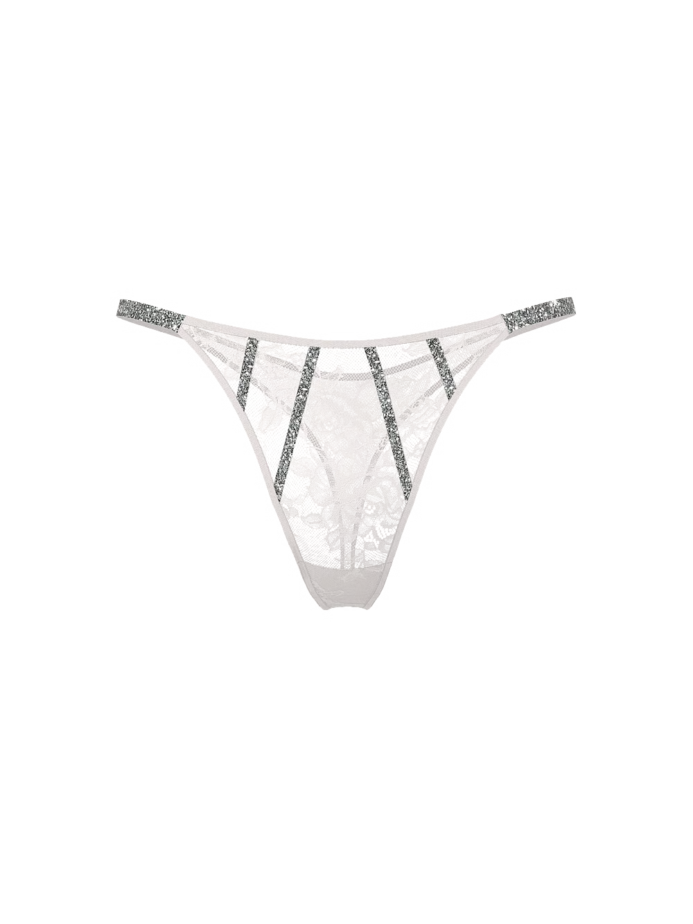 Victoria's Secret Gradient Shine V-String-Höschen – Kokosnussweiß