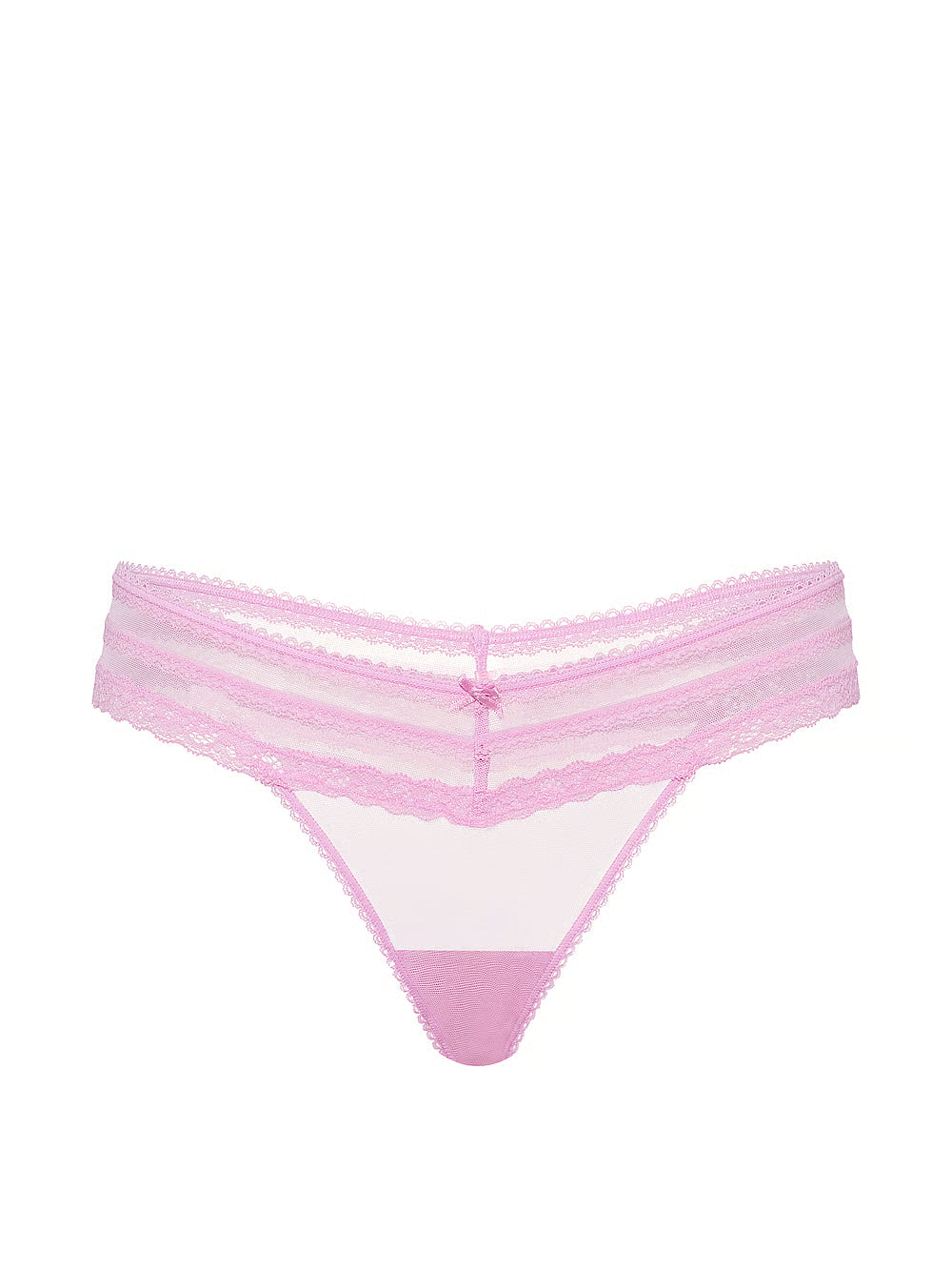 Majtki brazylijskie Victoria’s Secret z siateczkowym wykończeniem i koronką – Hushed Lilac