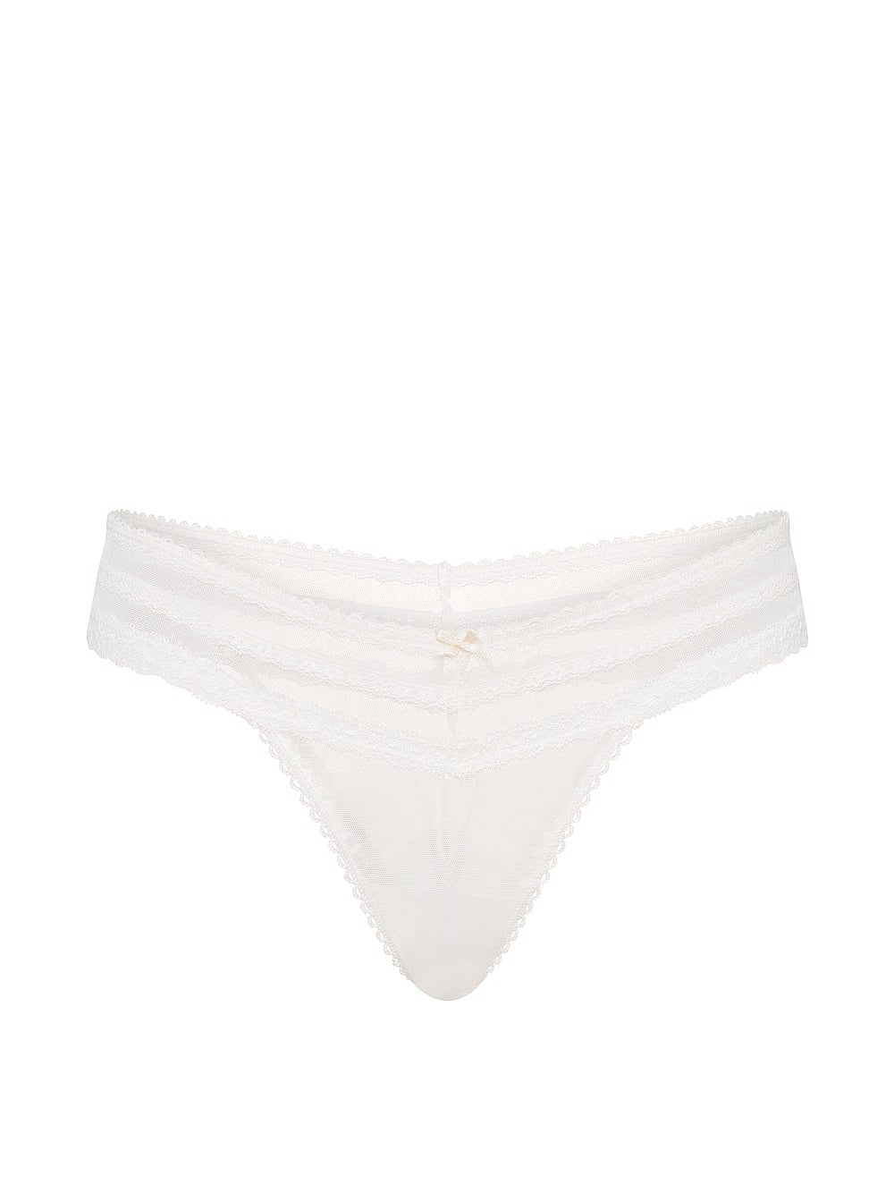 Mutandine brasiliane con bordi in pizzo a rete Dream Angels di Victoria's Secret - Bianco cocco