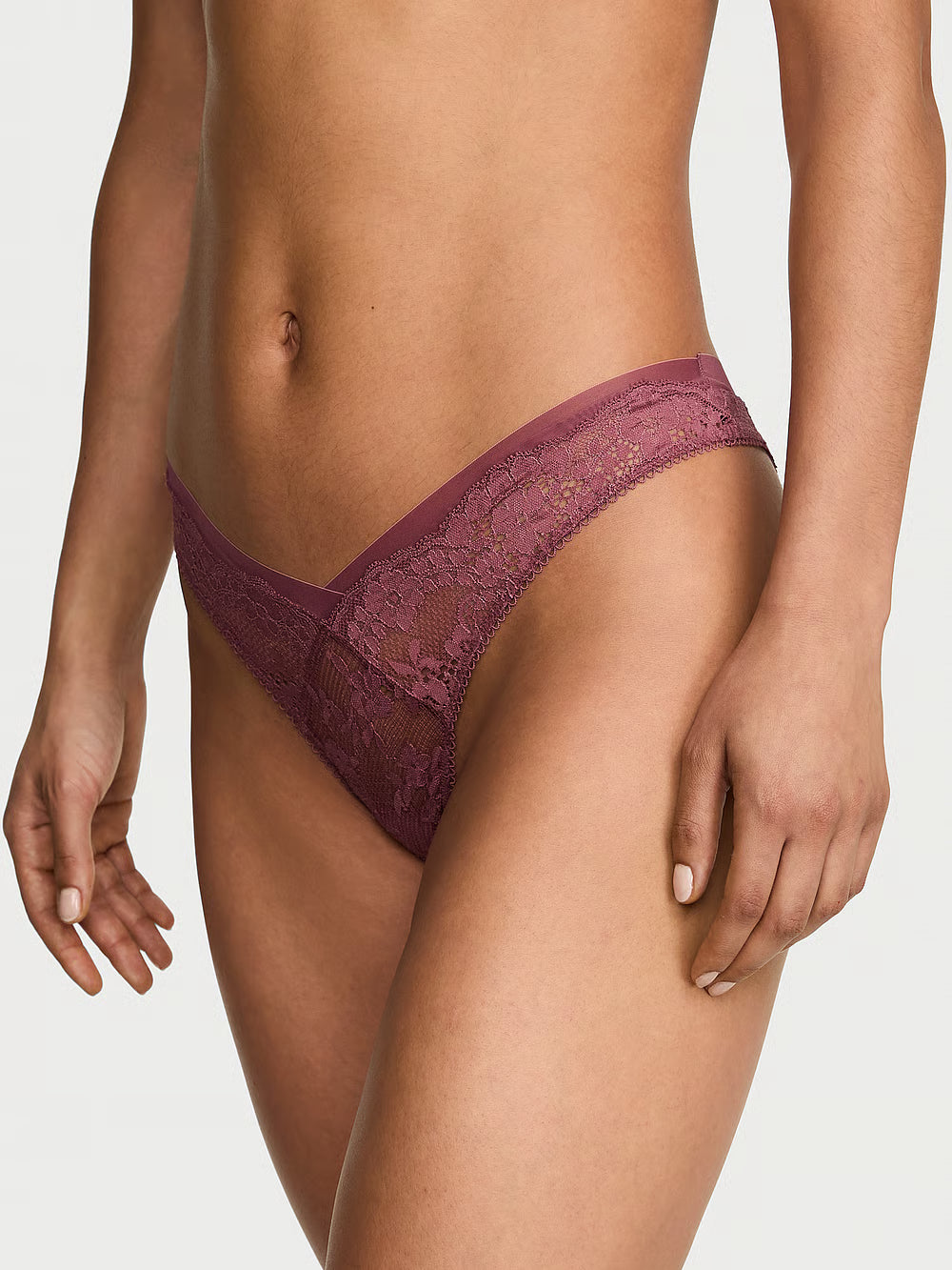 Koronkowe i siateczkowe majtki brazylijskie Victoria’s Secret Dream Angels – Morning Rose
