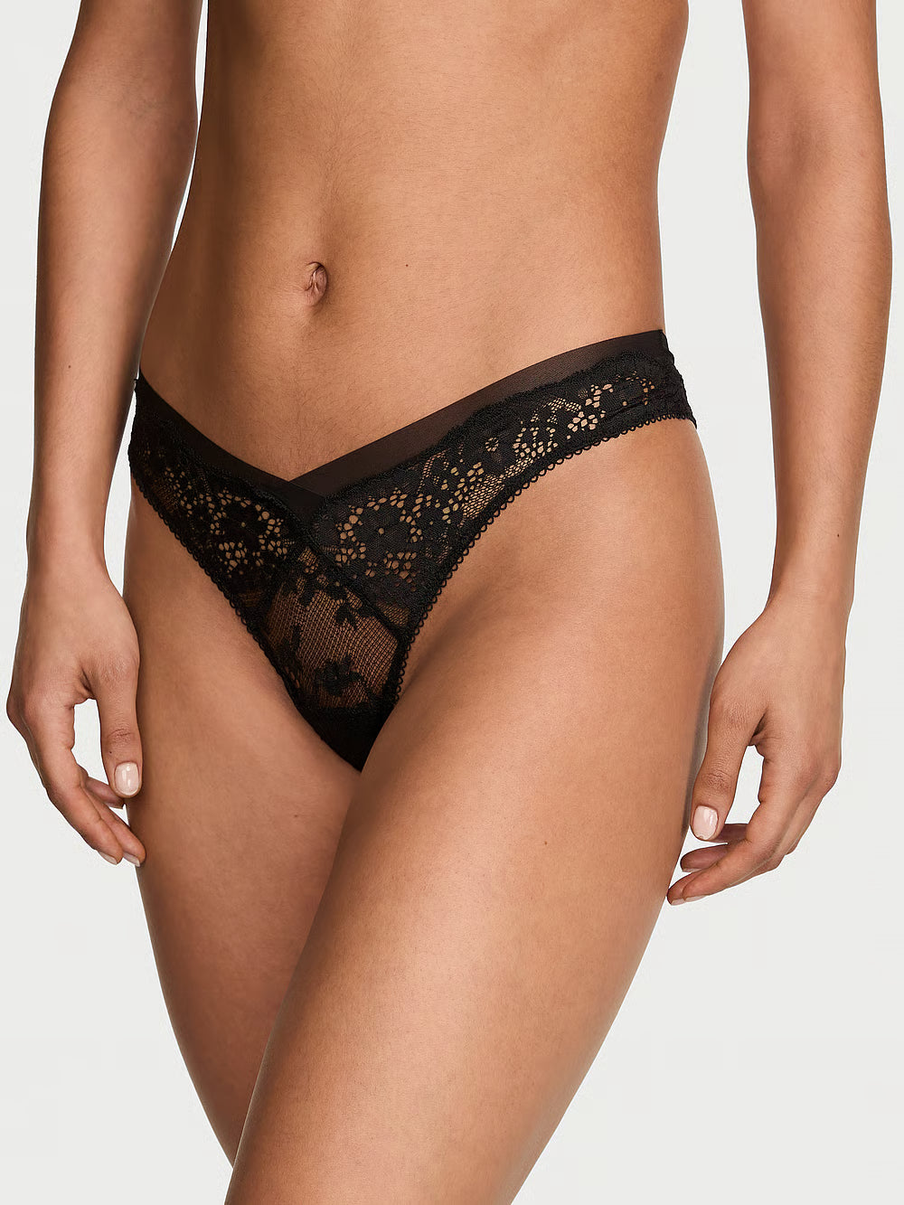 Victoria's Secret Dream Angels Culotte brésilienne en dentelle et maille – Noir