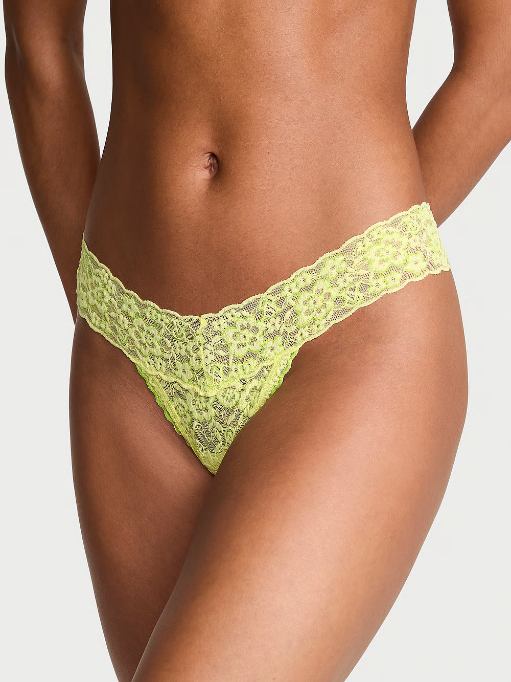 Victoria's Secret String en dentelle Lacie - Jaune citron