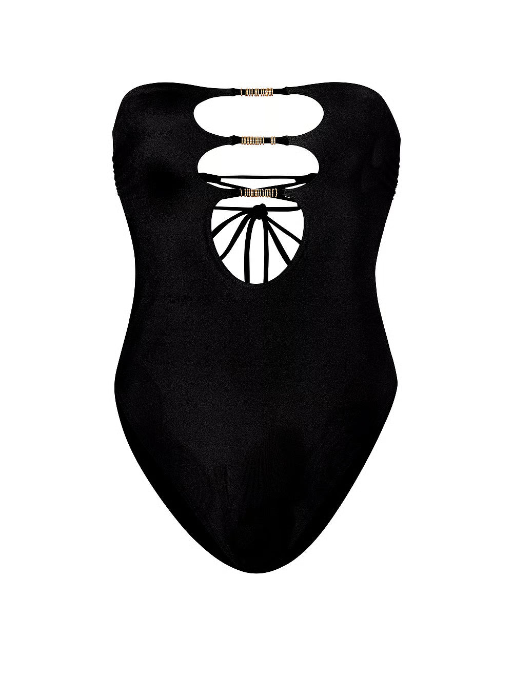 Einteiliger Badeanzug mit Ringausschnitt von Victoria’s Secret – Perfekt bronziertes Schwarz