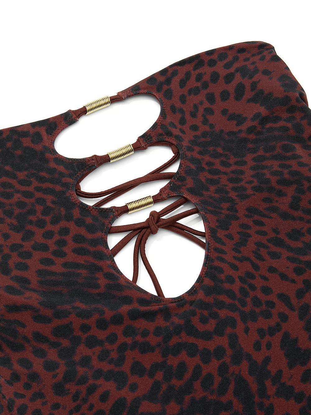 Costume intero senza spalline con anelli reversibili di Victoria's Secret Swim – Dark Chili Cheetah