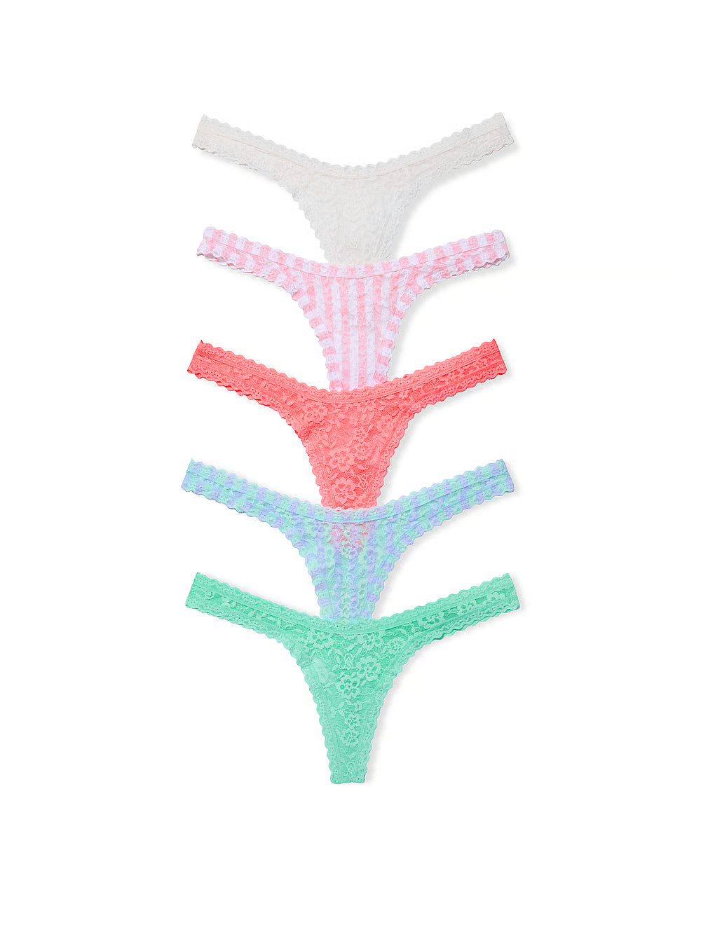 Majtki stringi Victoria’s Secret Lacie Scoop – 5 szt., multi