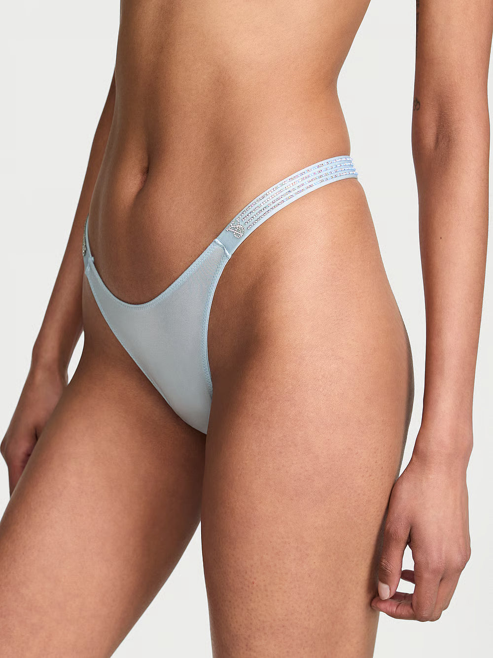 Victoria’s Secret Ombré Shine Strap Thong Panty – Linen Blue