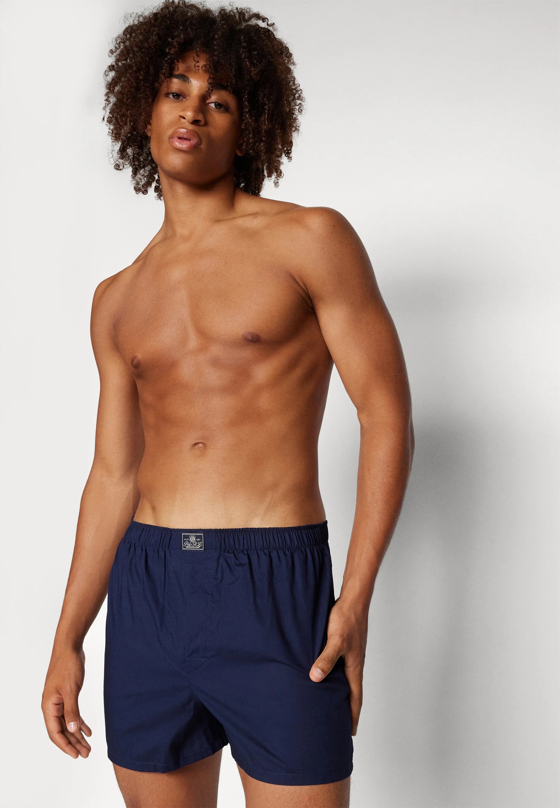Polo Ralph Lauren Boxer ouvert en coton – Lot de 3 – Bleu foncé, multicolore