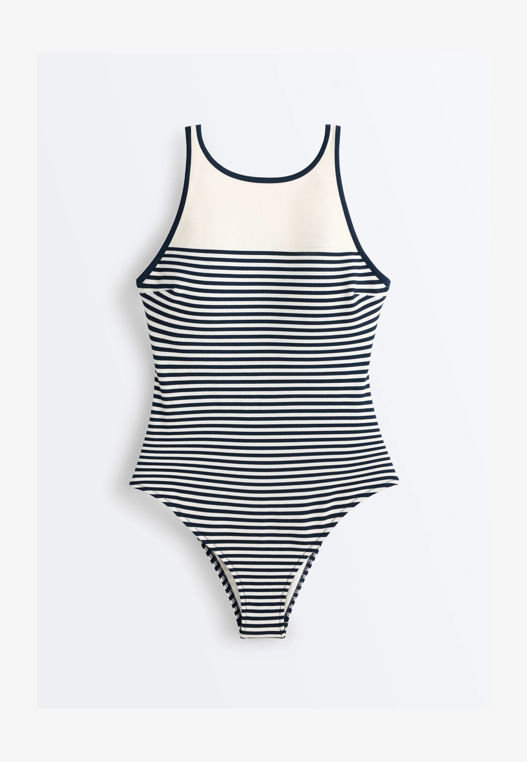 Jednodílné plavky OYSHO Stripe Structure – bílé