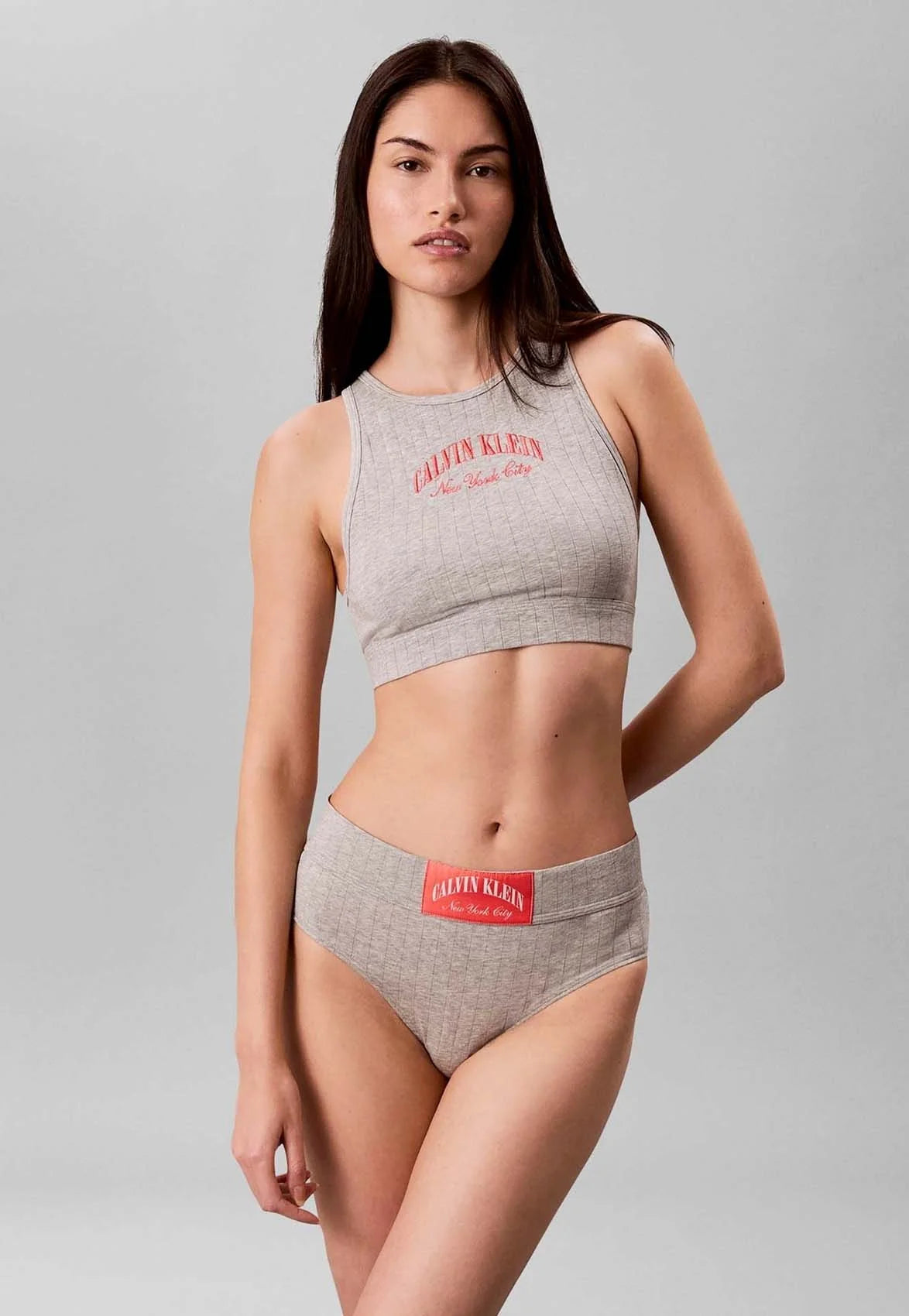 Calvin Klein Ungefütterter Bralette-Soft-BH – Grau meliert