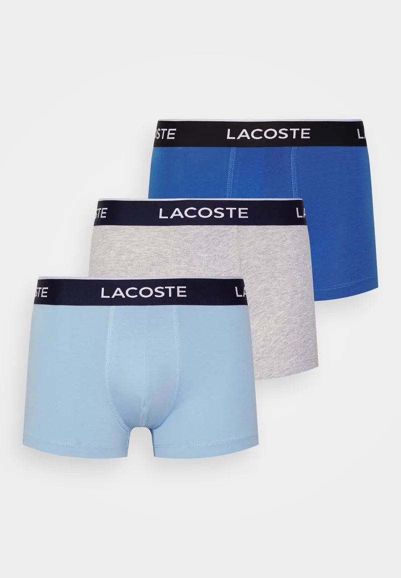 Lacoste 3 Pack Stretch Trunks – Vaporous, Silver Chine