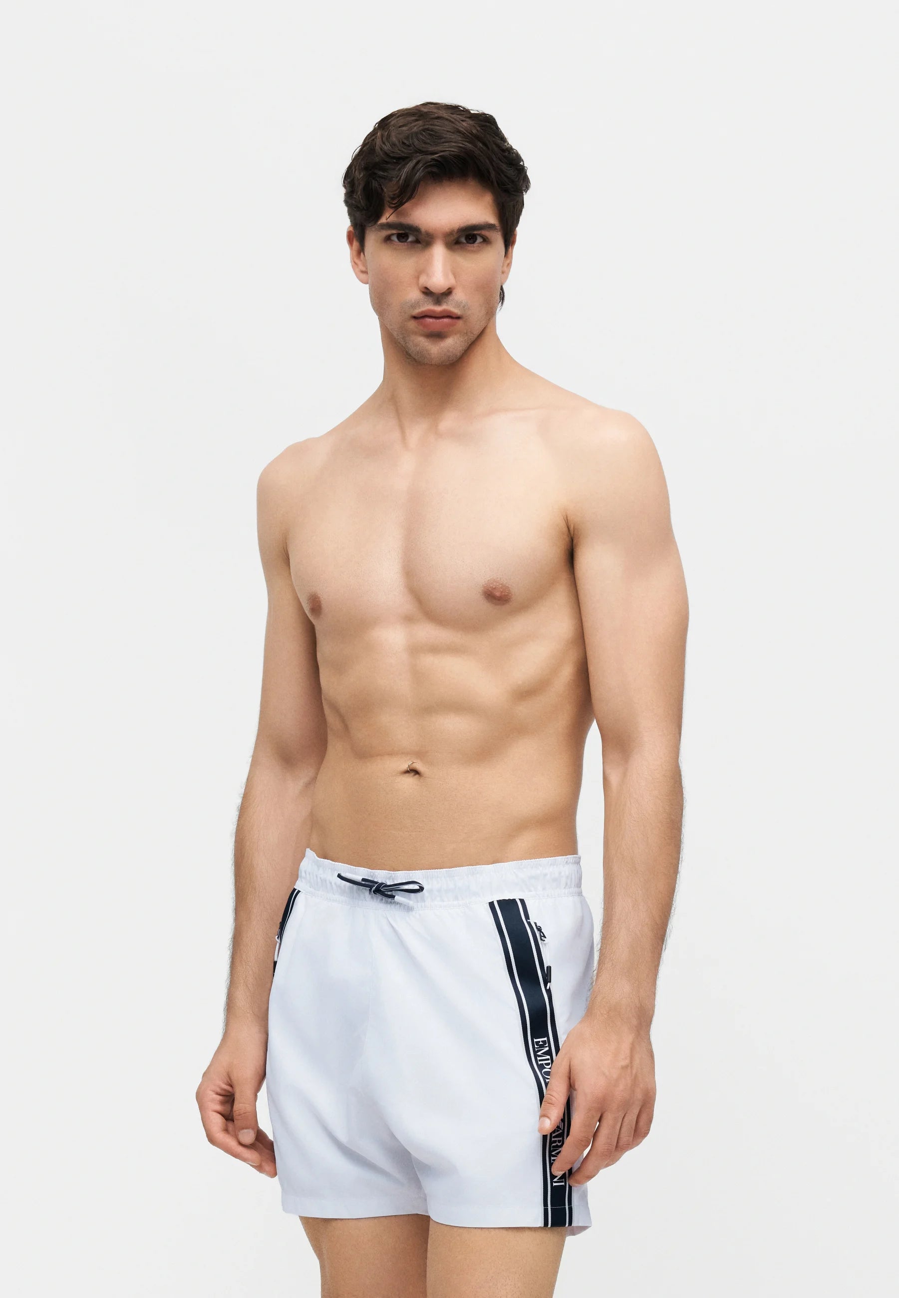 Pantaloncini da bagno Emporio Armani EA7 con logo - Bianco