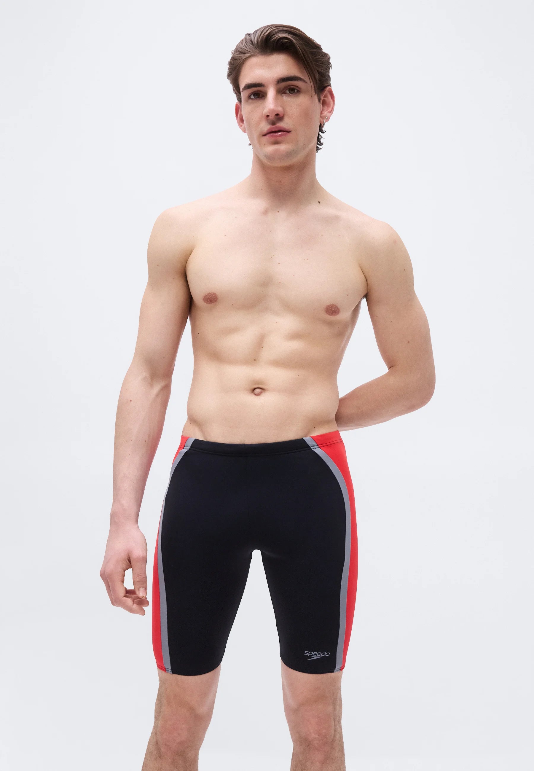 Speedo Splice Jammer – antracit, červená