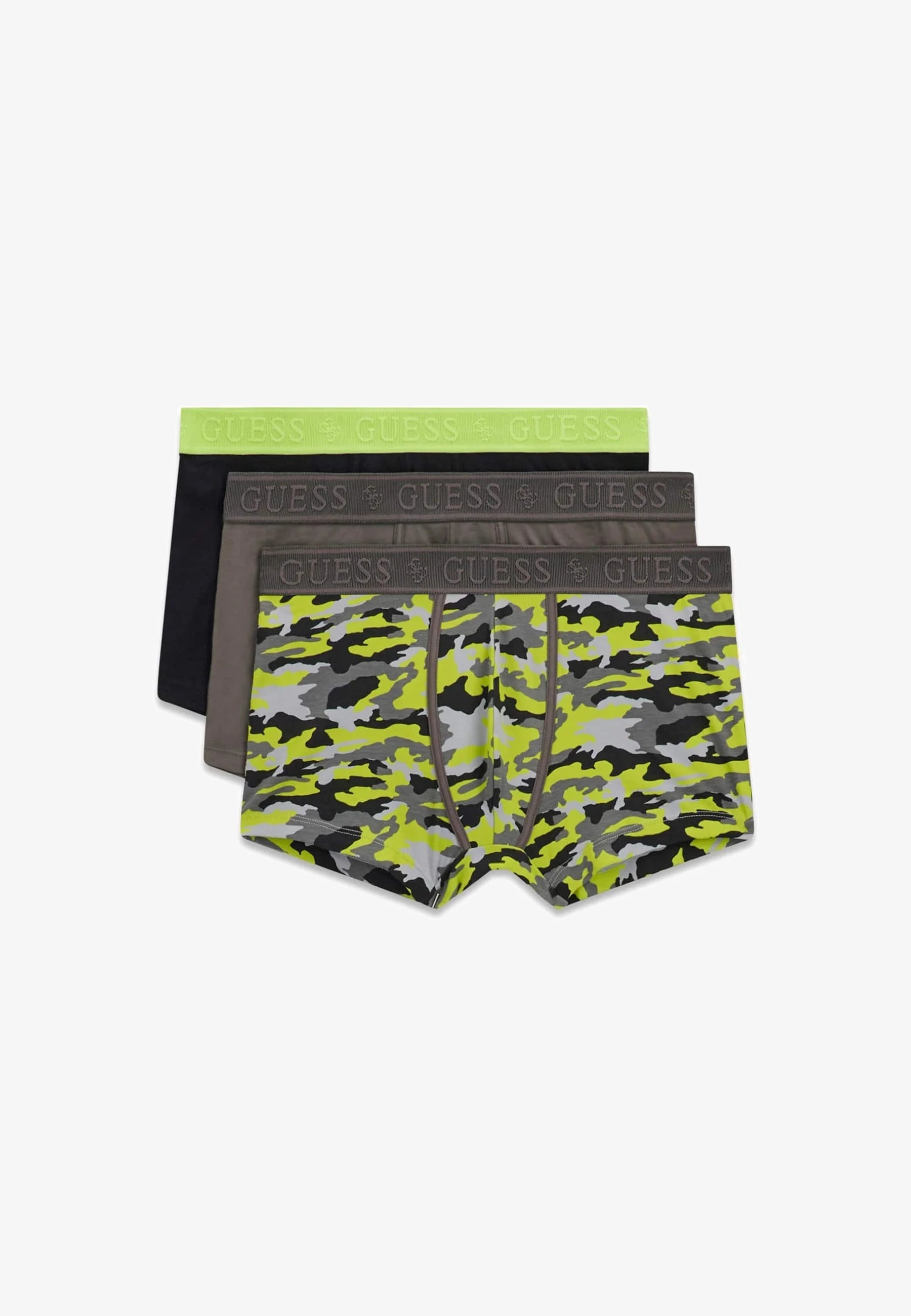 Guess 3er-Pack Unterhosen – mehrfarbige grüne Basis