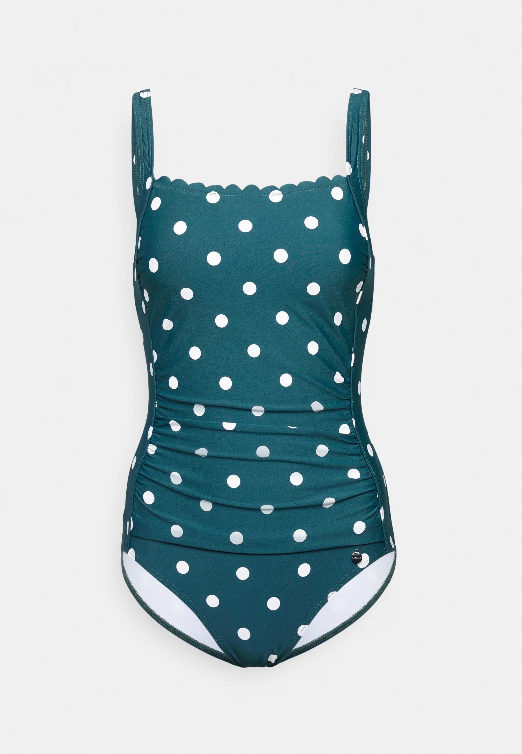 LASCANA Classic Swimsuit – Dark Green, Cream
