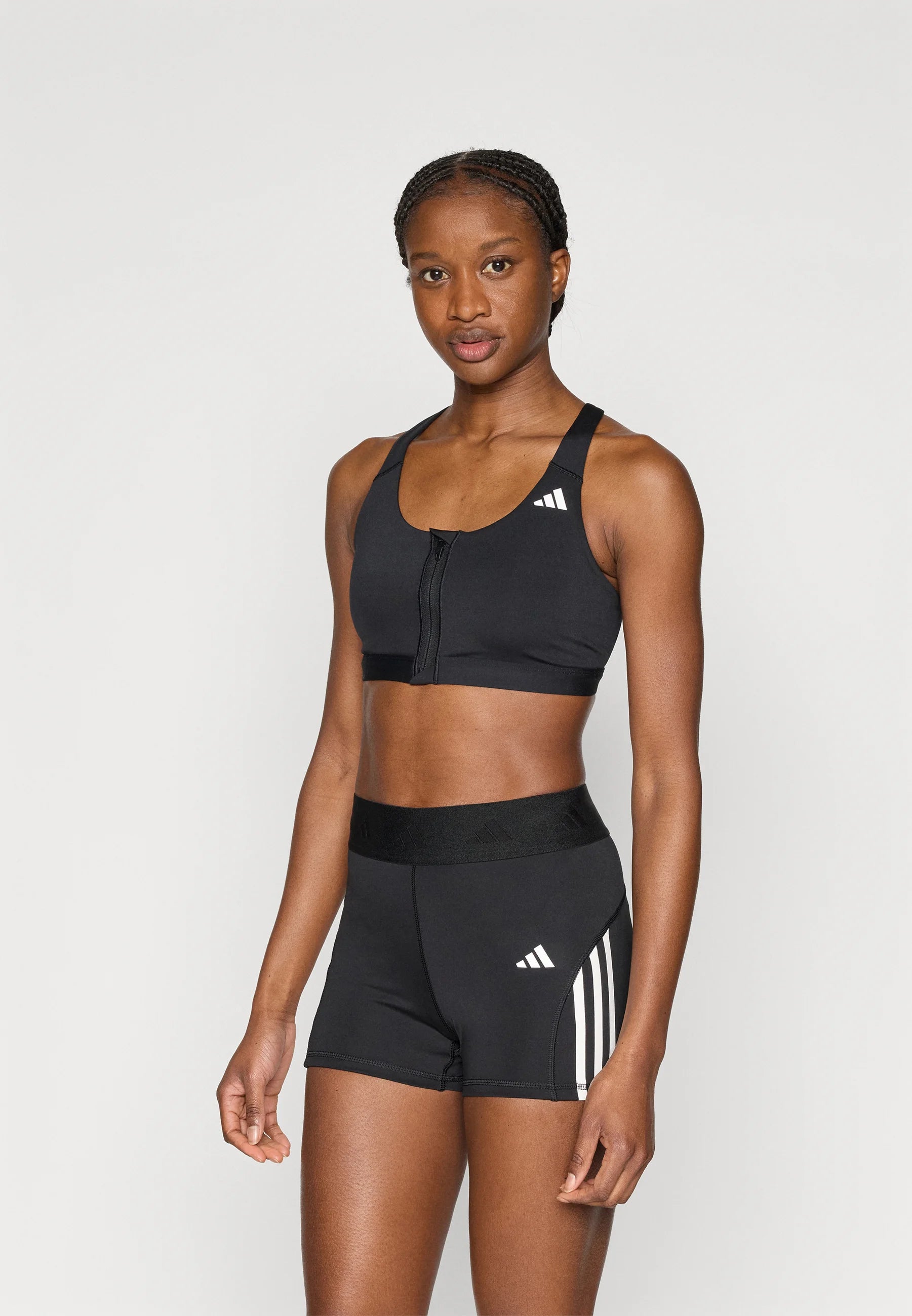 Adidas Performance Optime Zip-Front Medium Support Bra – Black