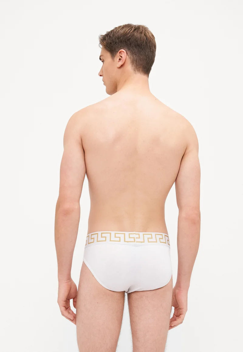 Versace Baumwoll-Stretch-Slips – 3er-Pack – Weiß