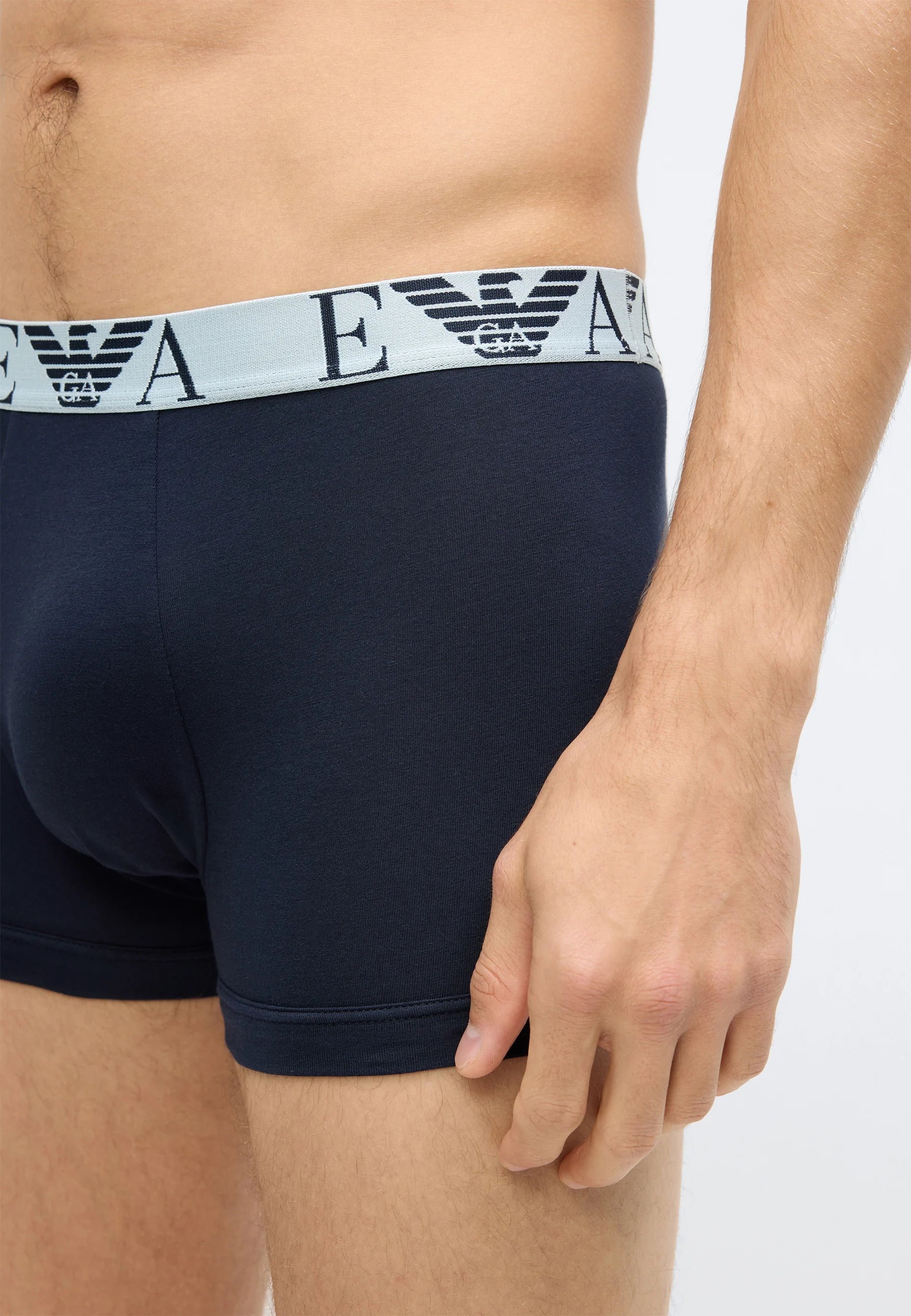 Emporio Armani BOLD Monogram Trunks 3 Pack – modrá