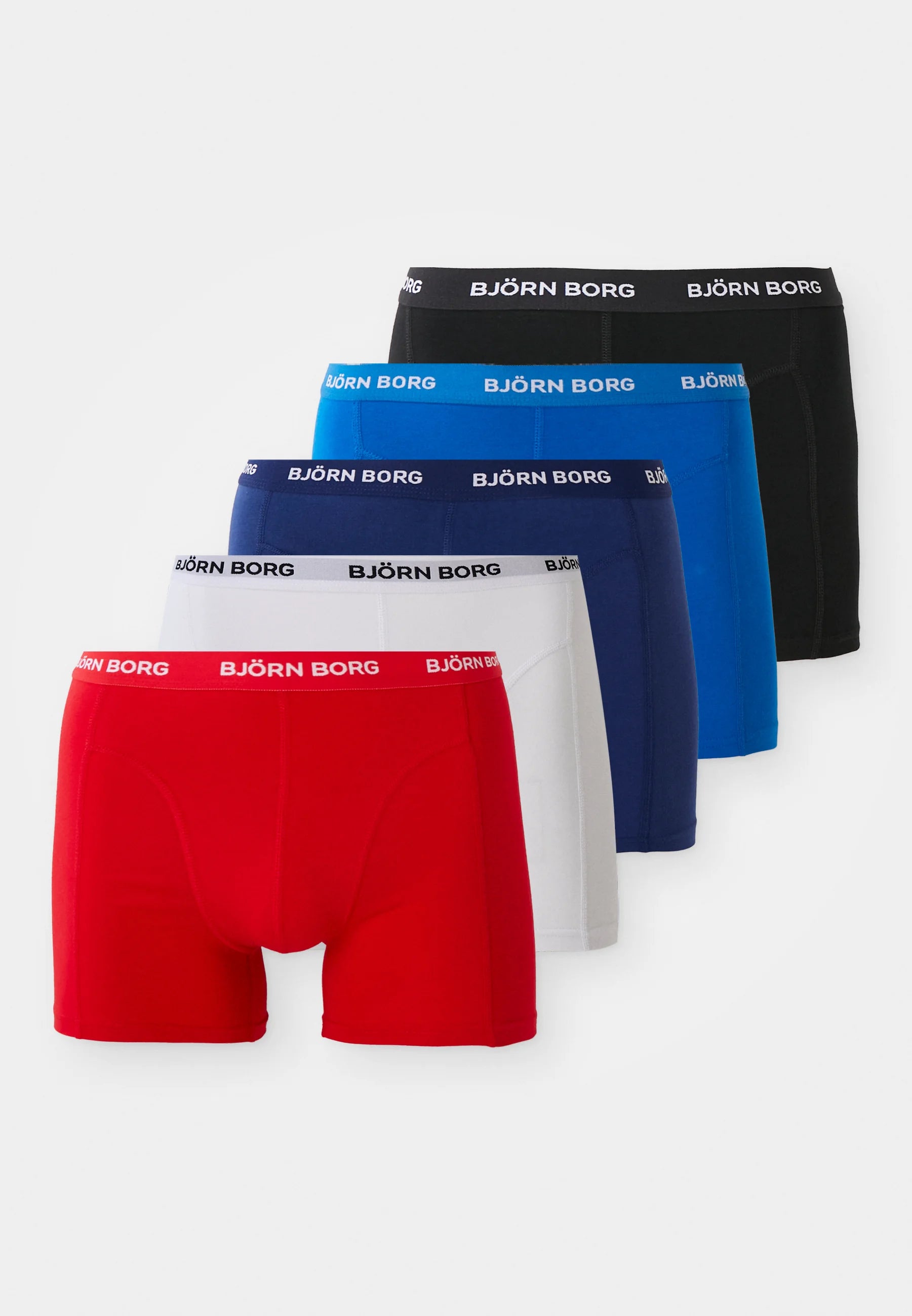 Björn Borg Stretch Boxer 5 Pack – Boxerky – černá, modrá, červená