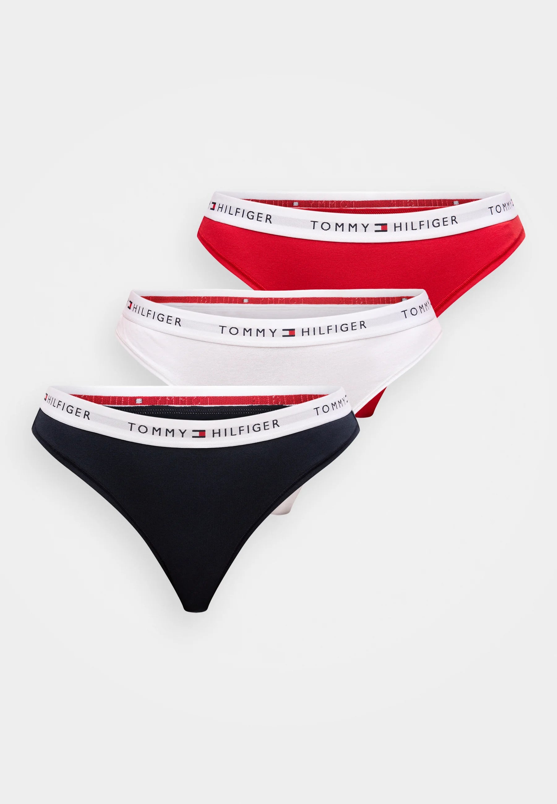 Tommy Hilfiger String 3-Pack – Desert Sky, Blanc, Rouge Primaire
