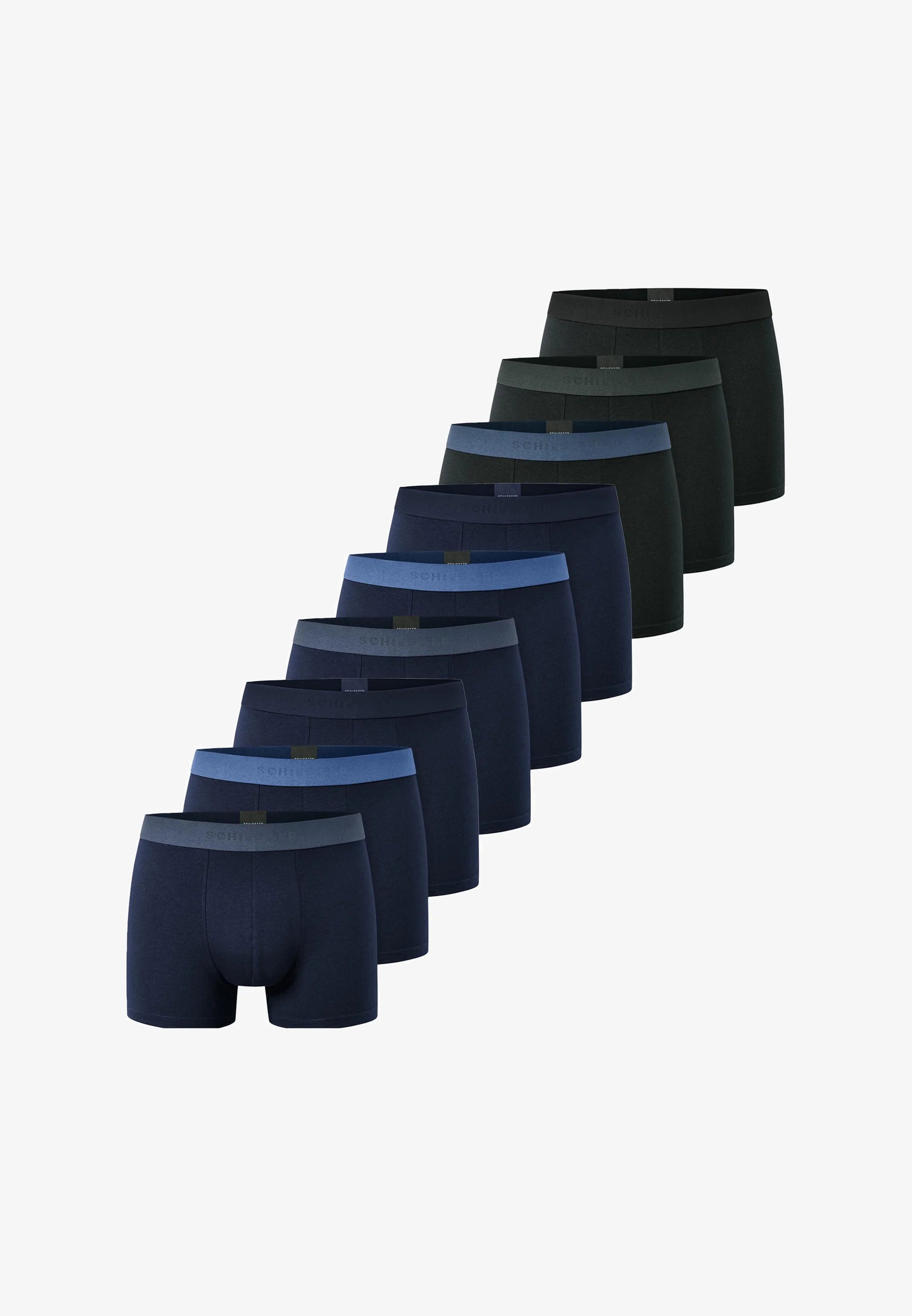 Schiesser 95 5 Cotton 9 Pack Trunks – tmavě modrá, černá