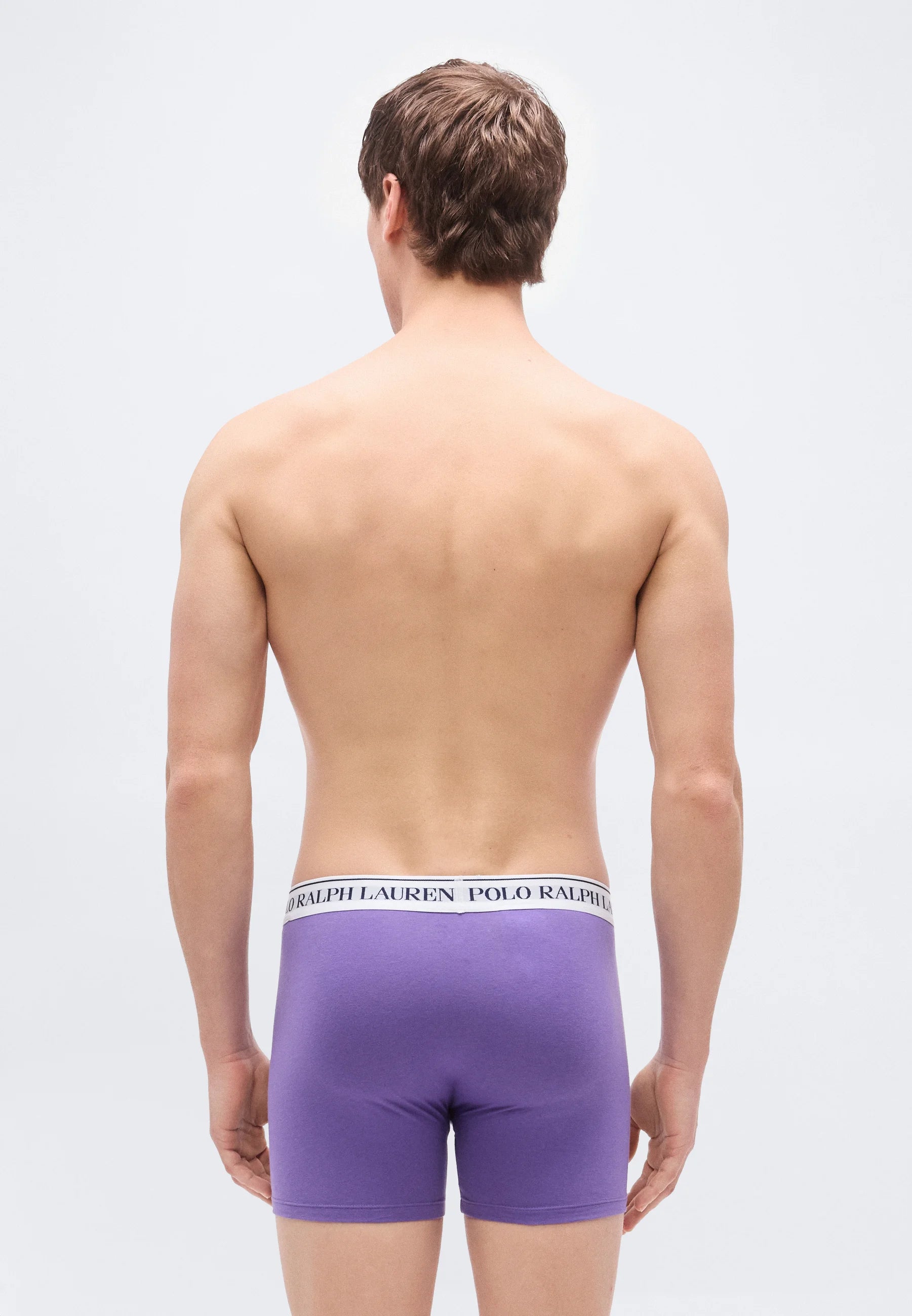 Polo Ralph Lauren Cotton Stretch Boxer Briefs – 3 Pack – Purple Lilac, Delta Blue, Navy