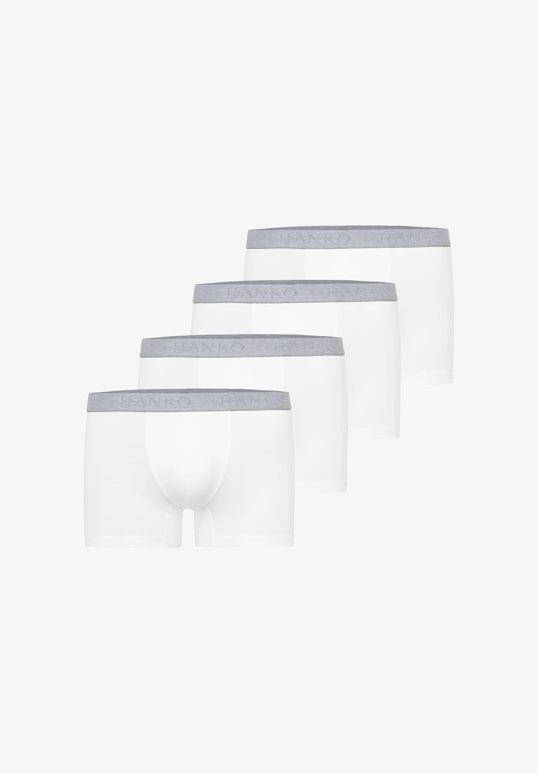 HANRO Lot de 4 boxers en coton stretch – Blanc