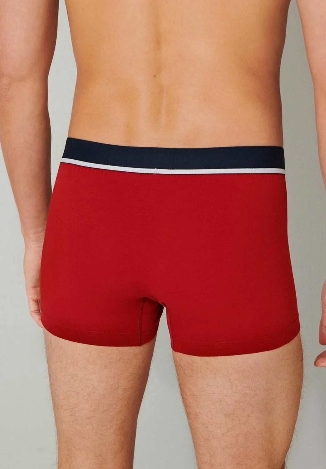 Schiesser 95 5 Cotton Trunks 3 Pack – Navy, Light Grey Melange, Red