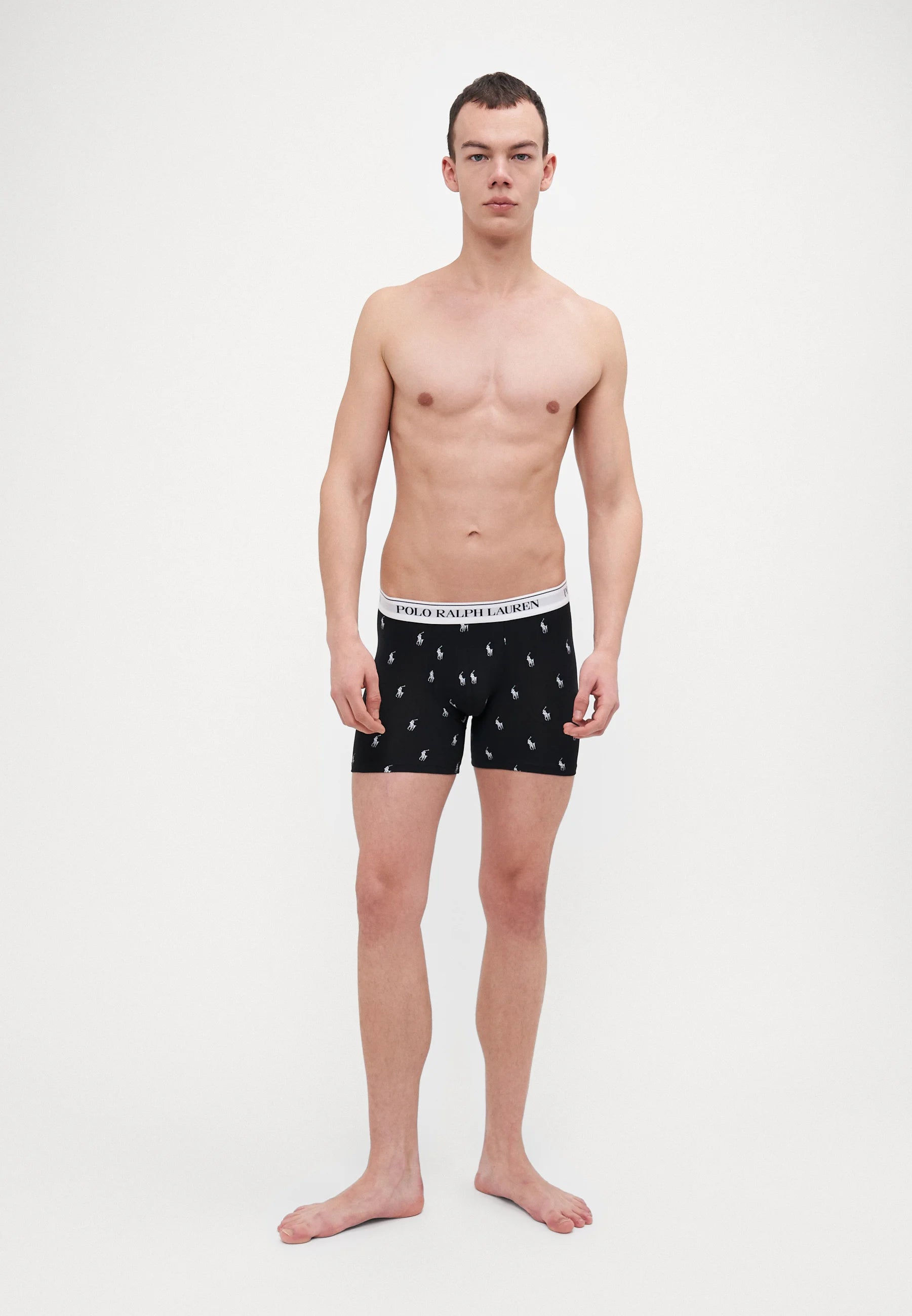 Polo Ralph Lauren Cotton Stretch Boxer Briefs – 3 Pack – Black, Barclay Heather, White