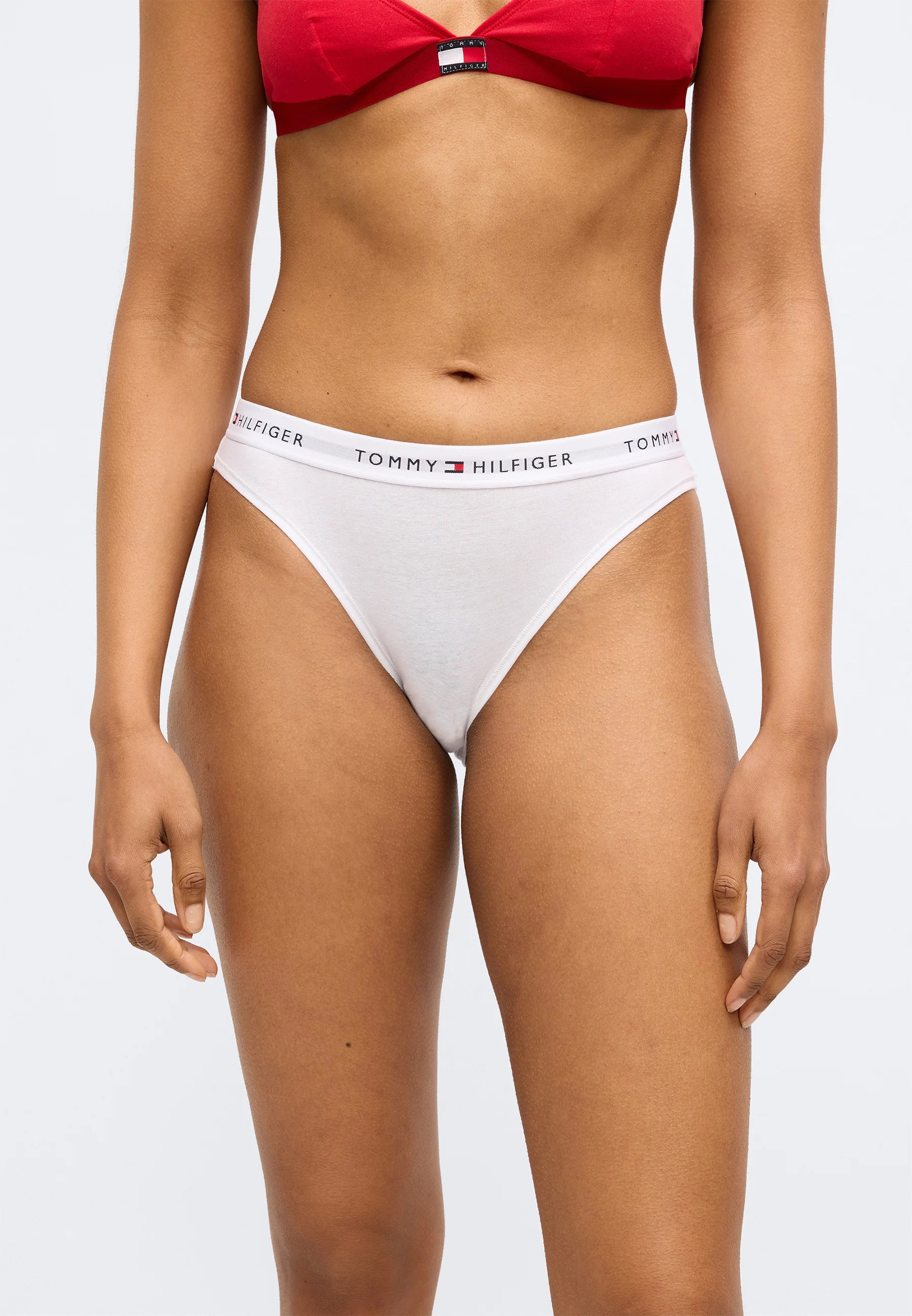 Tommy Hilfiger - Lot de 3 slips, Desert Sky, blanc, rouge primaire