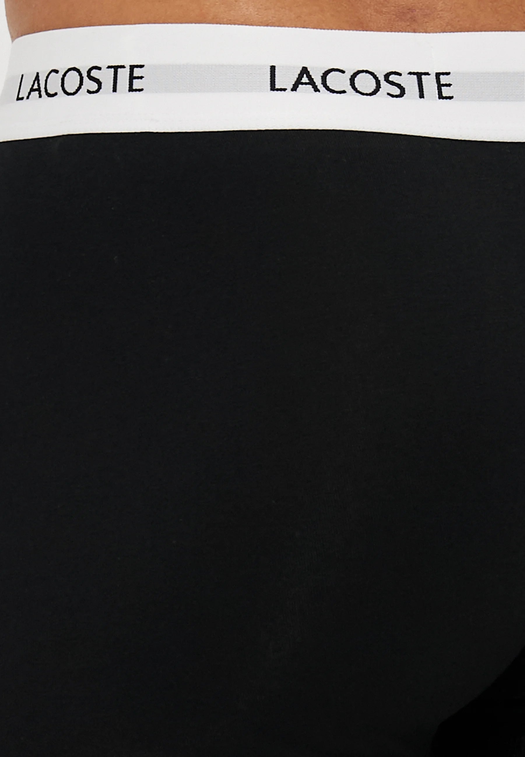 Lacoste Underwear Stretch Boxer Briefs 3 Pack – Black, White, Silver Chine