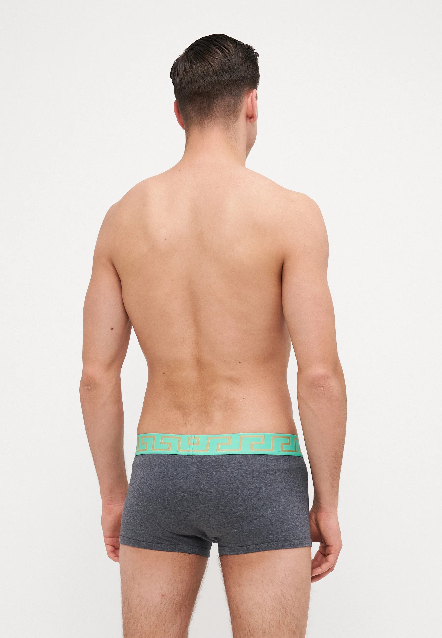 Bavlněné Stretch Low Rise Trunks – šedá melanž, máta, oro