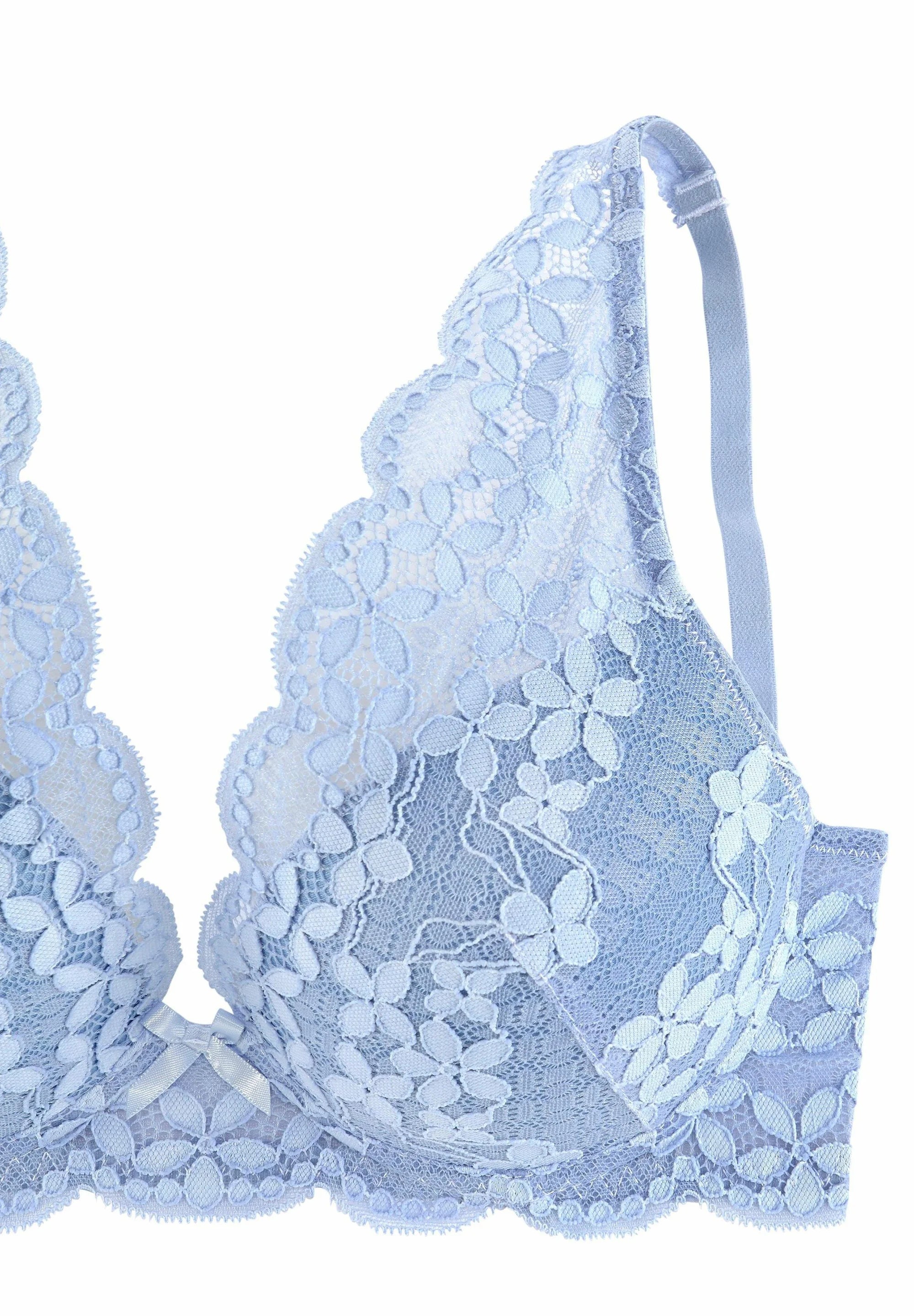 LASCANA Petite Fleur Triangle Bra 2 Pack – světle modrá, špinavě bílá