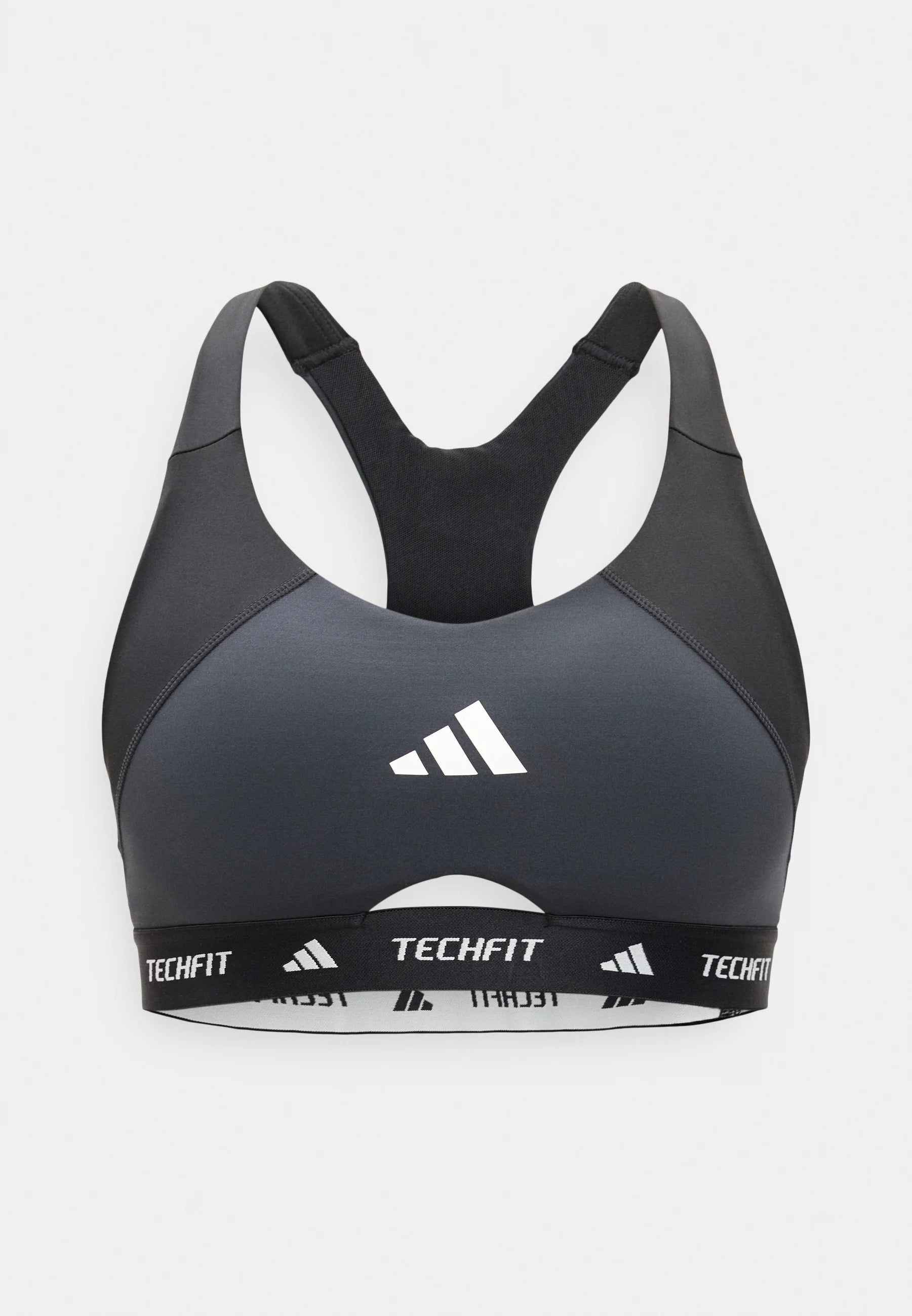 Biustonosz Adidas Performance Techfit Color Block Medium Support – czarny, karbonowy