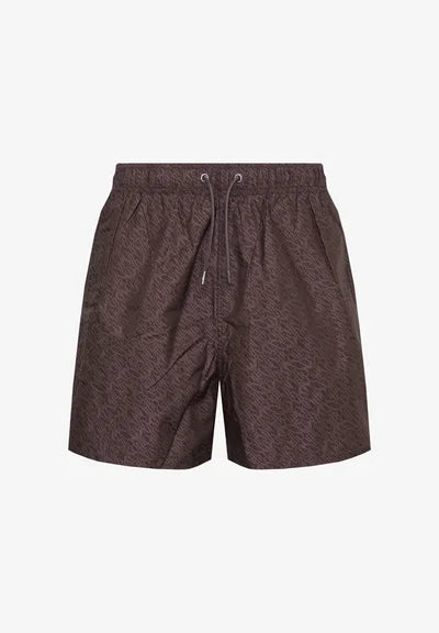 Short de bain avec logo Emporio Armani EA7 – Choco Mauve