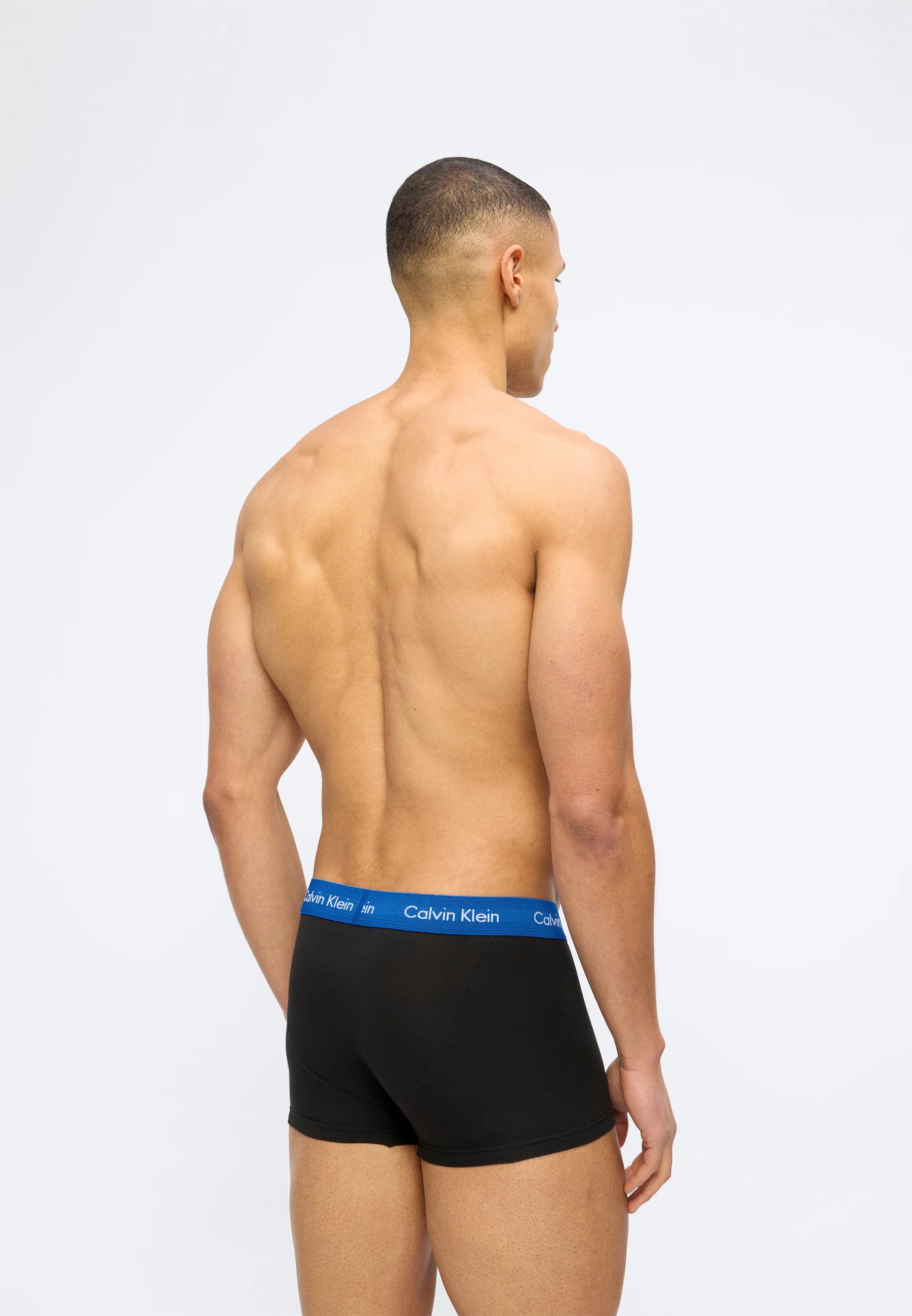 Calvin Klein Cotton Stretch Trunks – 3 Pack – Black , Classic Blue
