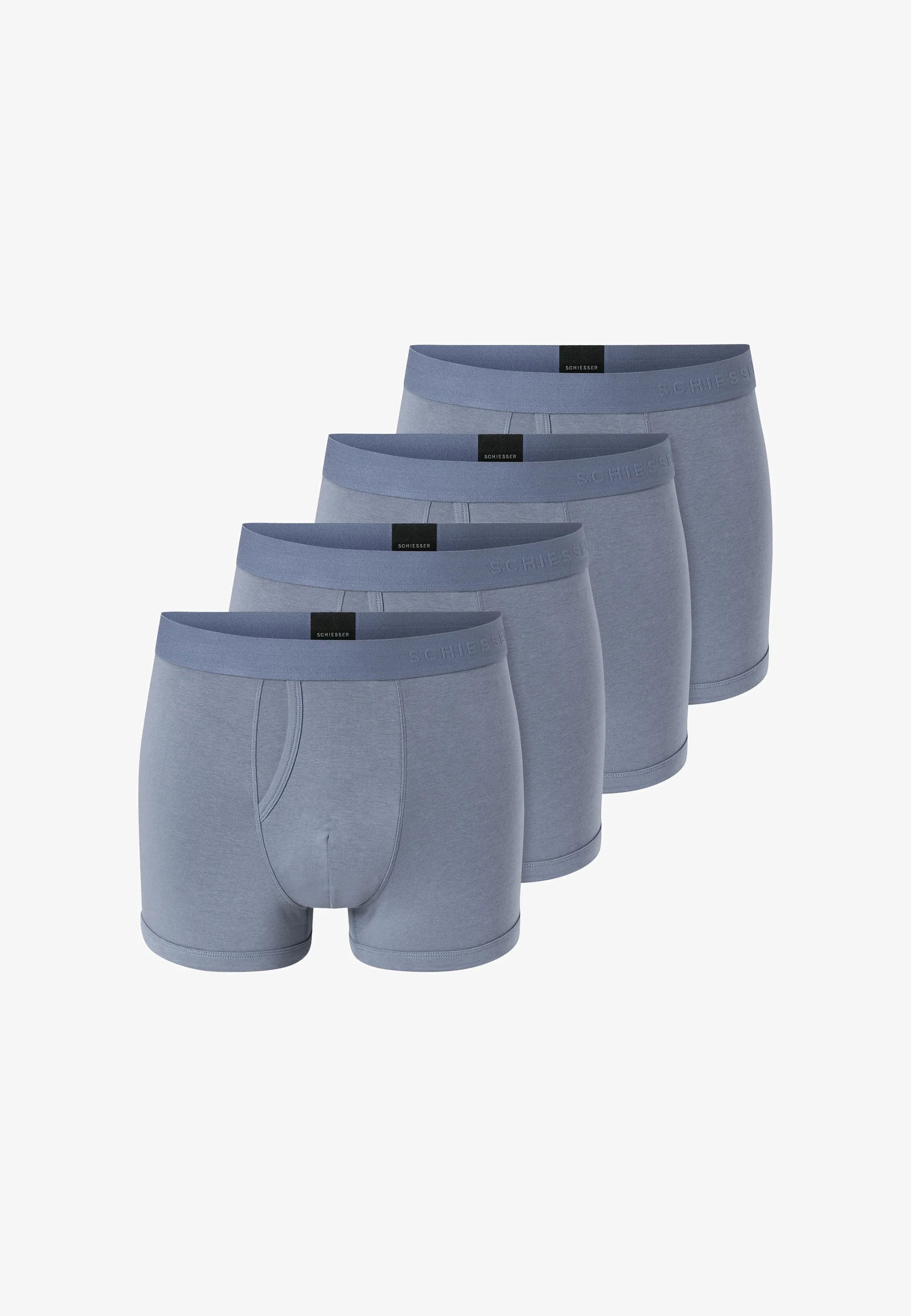 Schiesser Cotton Rib Trunks – Blue Grey