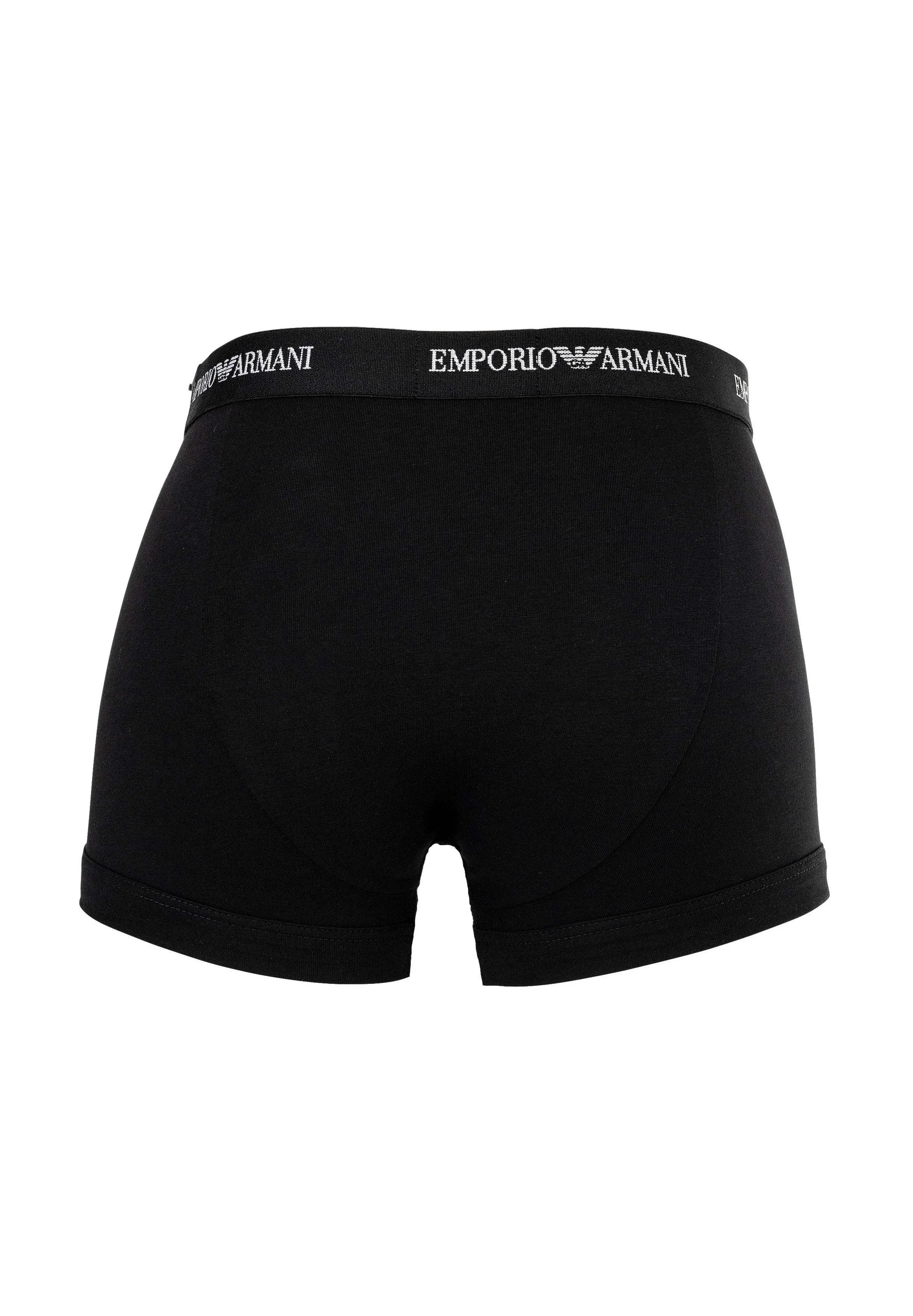 Lot de 3 boxers Emporio Armani en coton stretch de qualité supérieure – Blanc, Bleu Armani, Noir