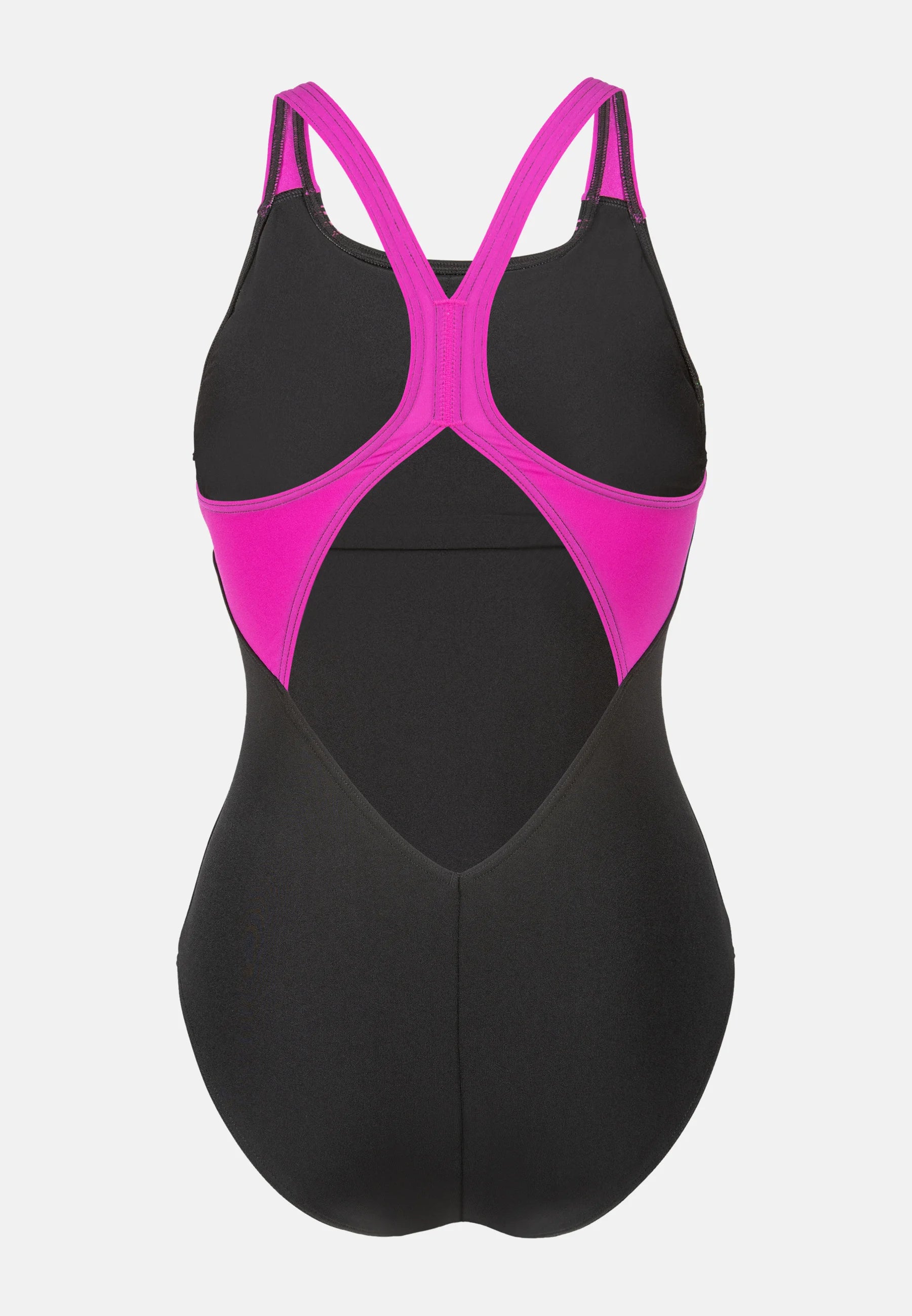 Costume intero Arena Clear Lines V Back - Nero, Molto fucsia