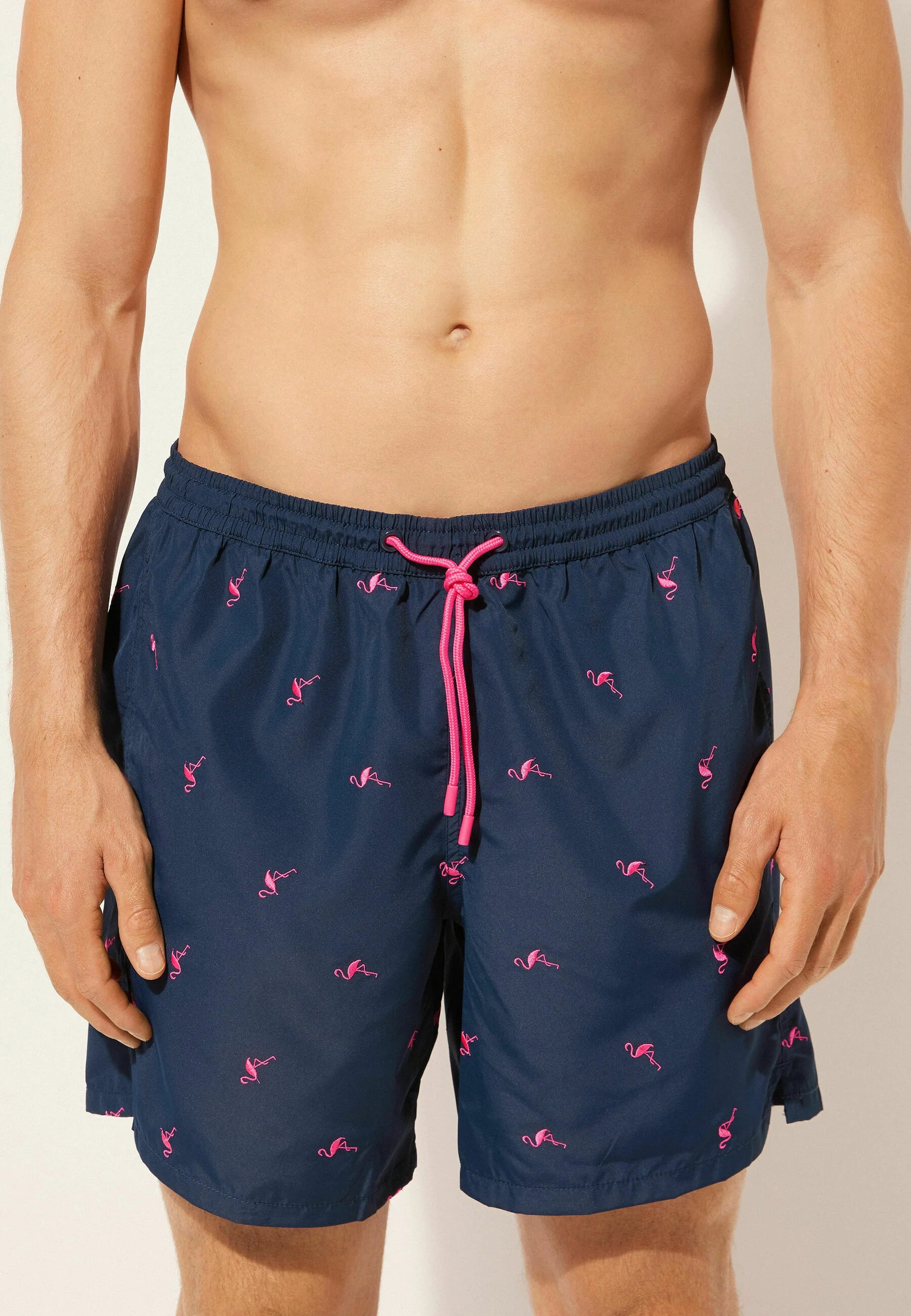 Calzedonia Formentera gemusterte Badeshorts – Dunkelblau