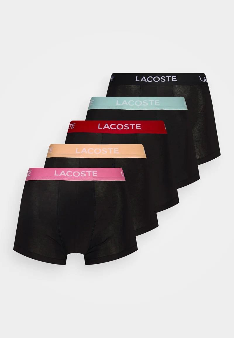 Lacoste Lot de 5 boxers stretch – Noir, Ledge, Reseda, Pastil