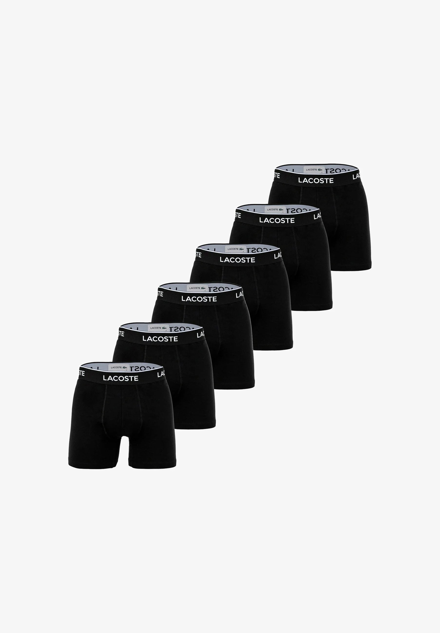 Lacoste 6 Pack Stretch Logobund Trunks – Black